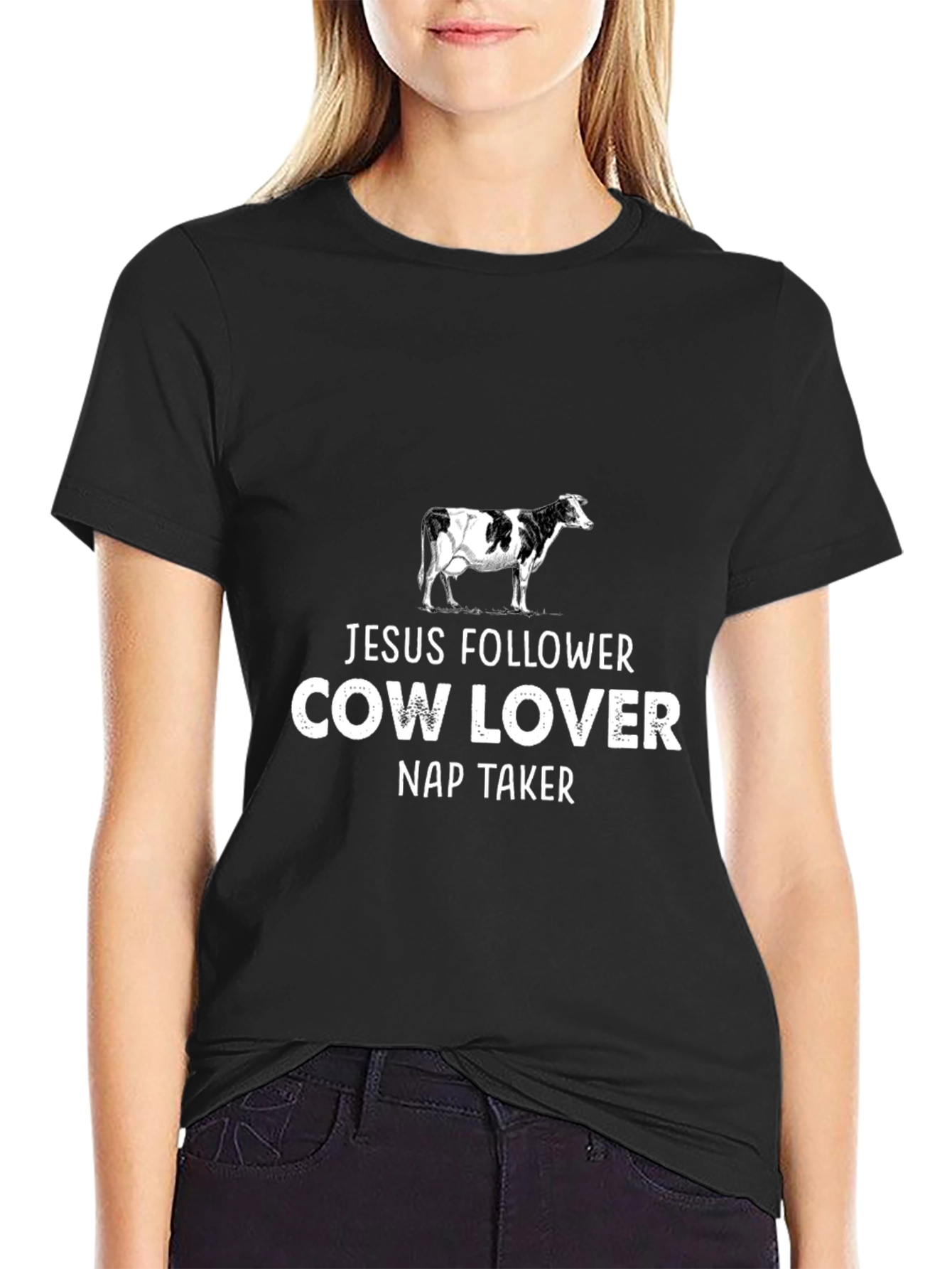 Jesus Follower Cow Lover Nap Taker Graphic Tee