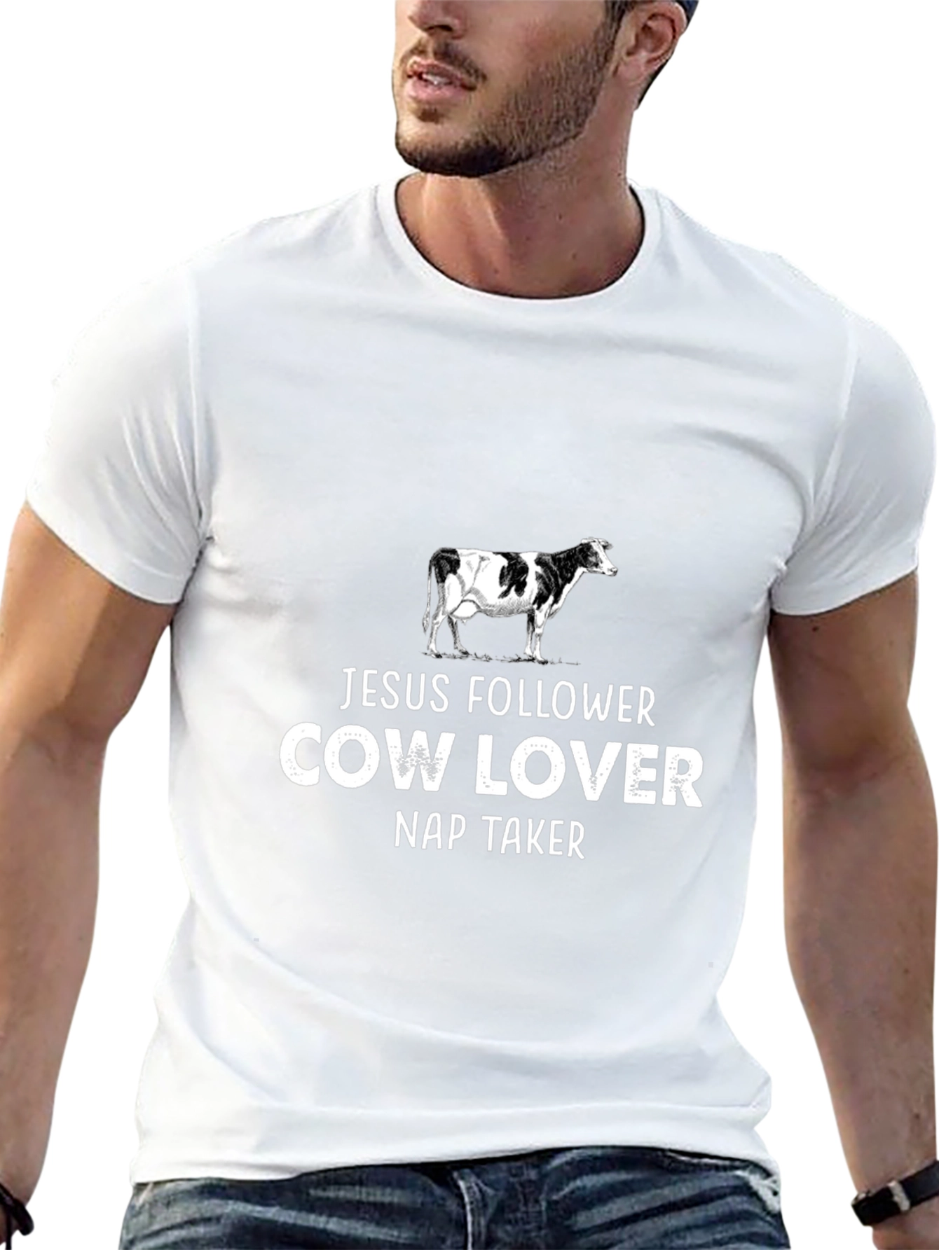 Jesus Follower Cow Lover Nap Taker Graphic Tee