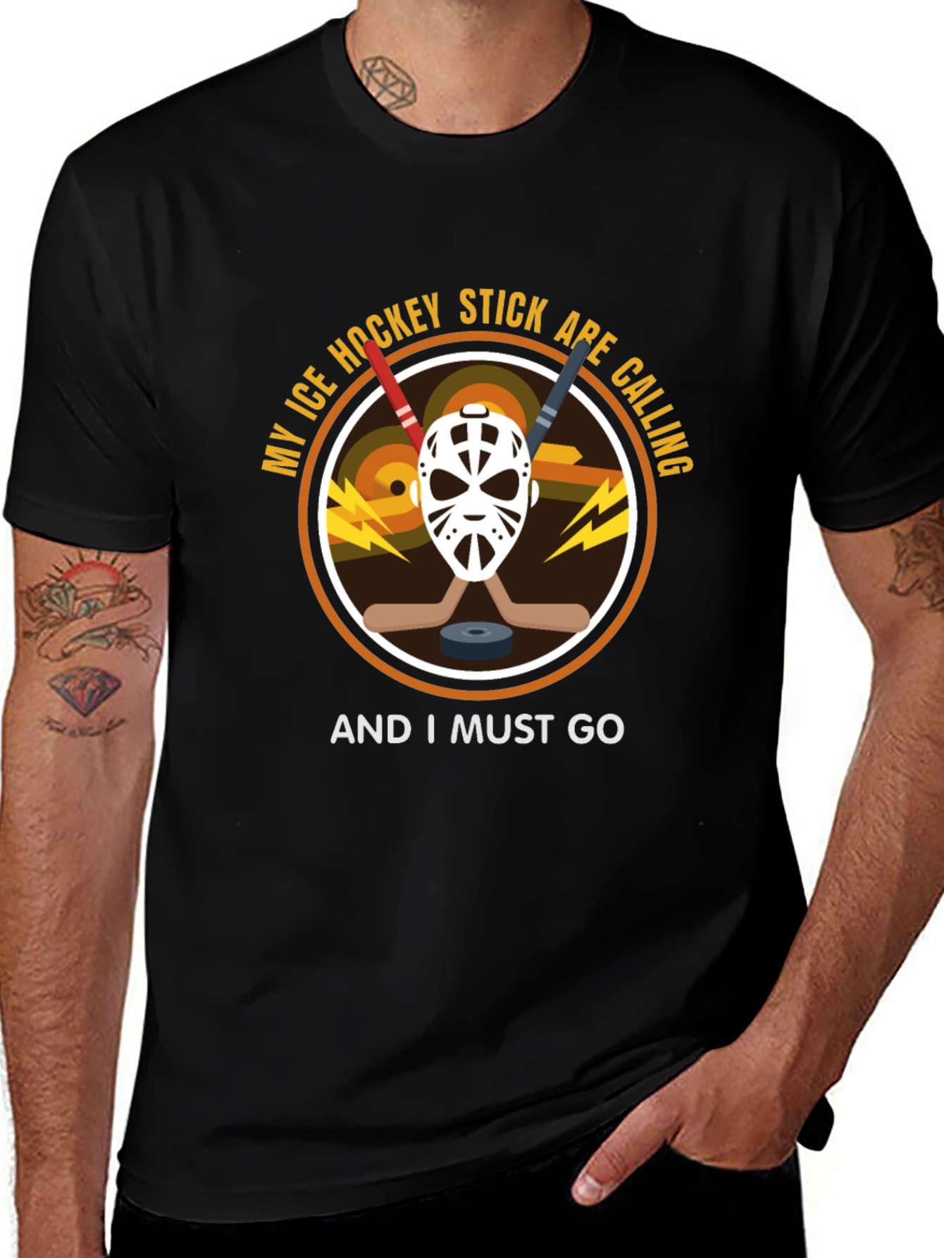 Ice Hockey T-Shirt - Sticks Are Calling Tee
