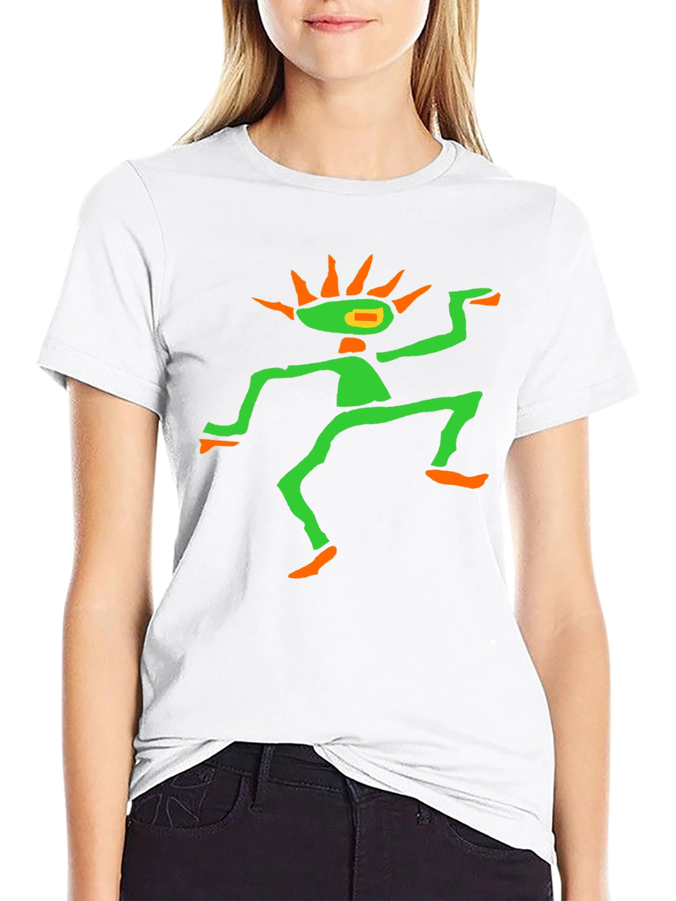 Psychedelic Graphic Tee - Black Cotton Blend