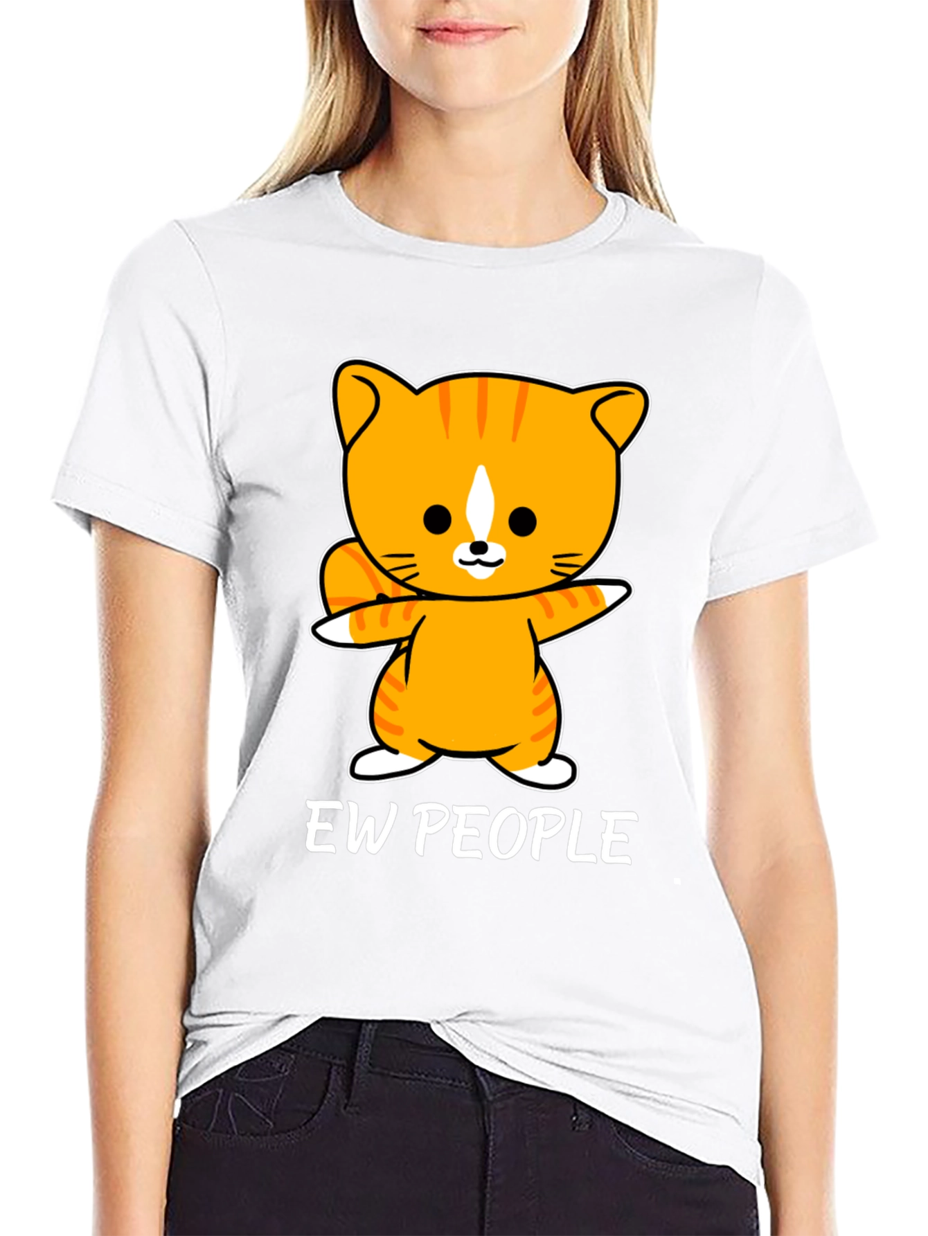 Ew People Cat Graphic Tee - Funny T-Shirt