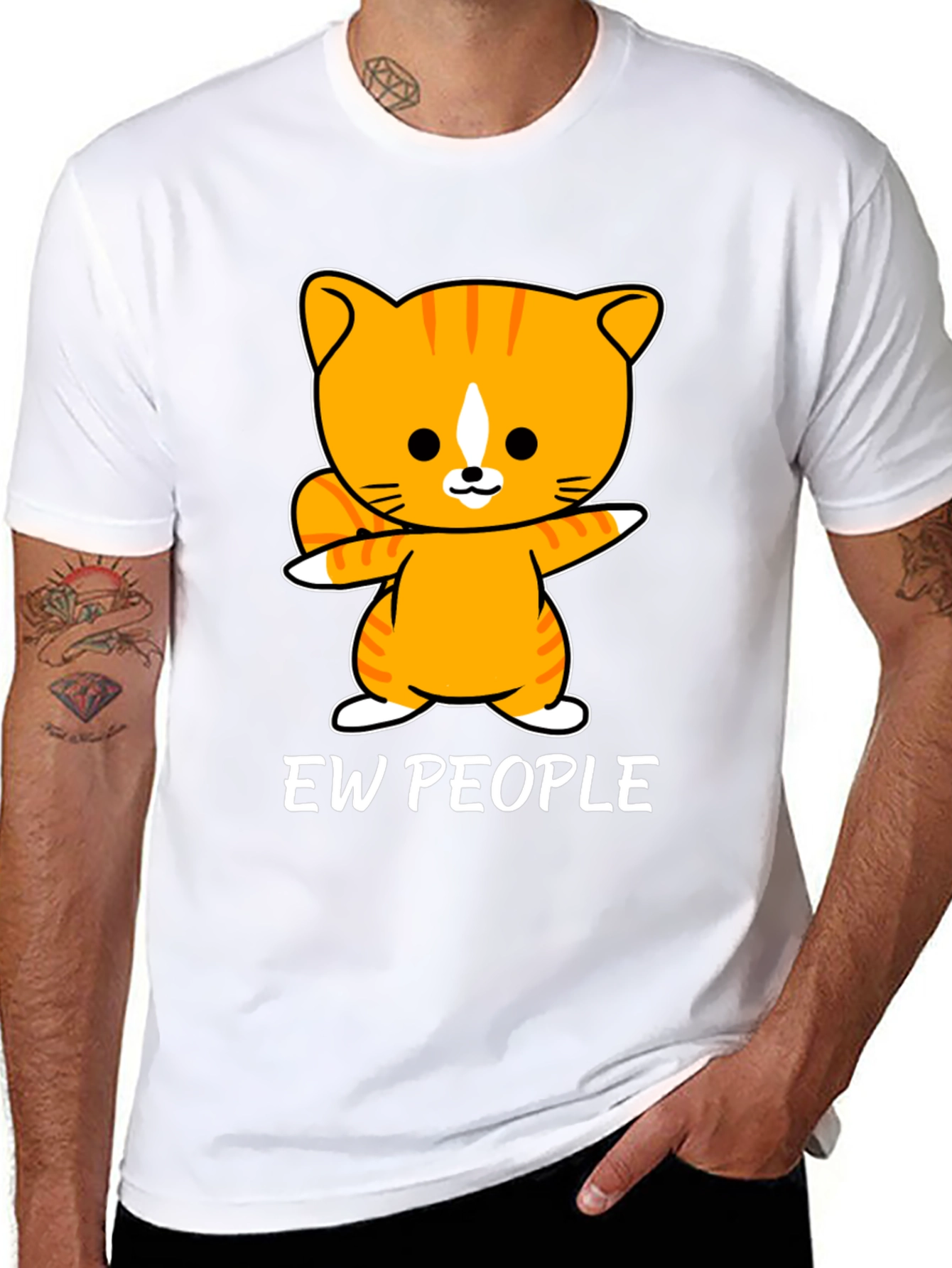 Ew People Cat Graphic Tee - Funny T-Shirt