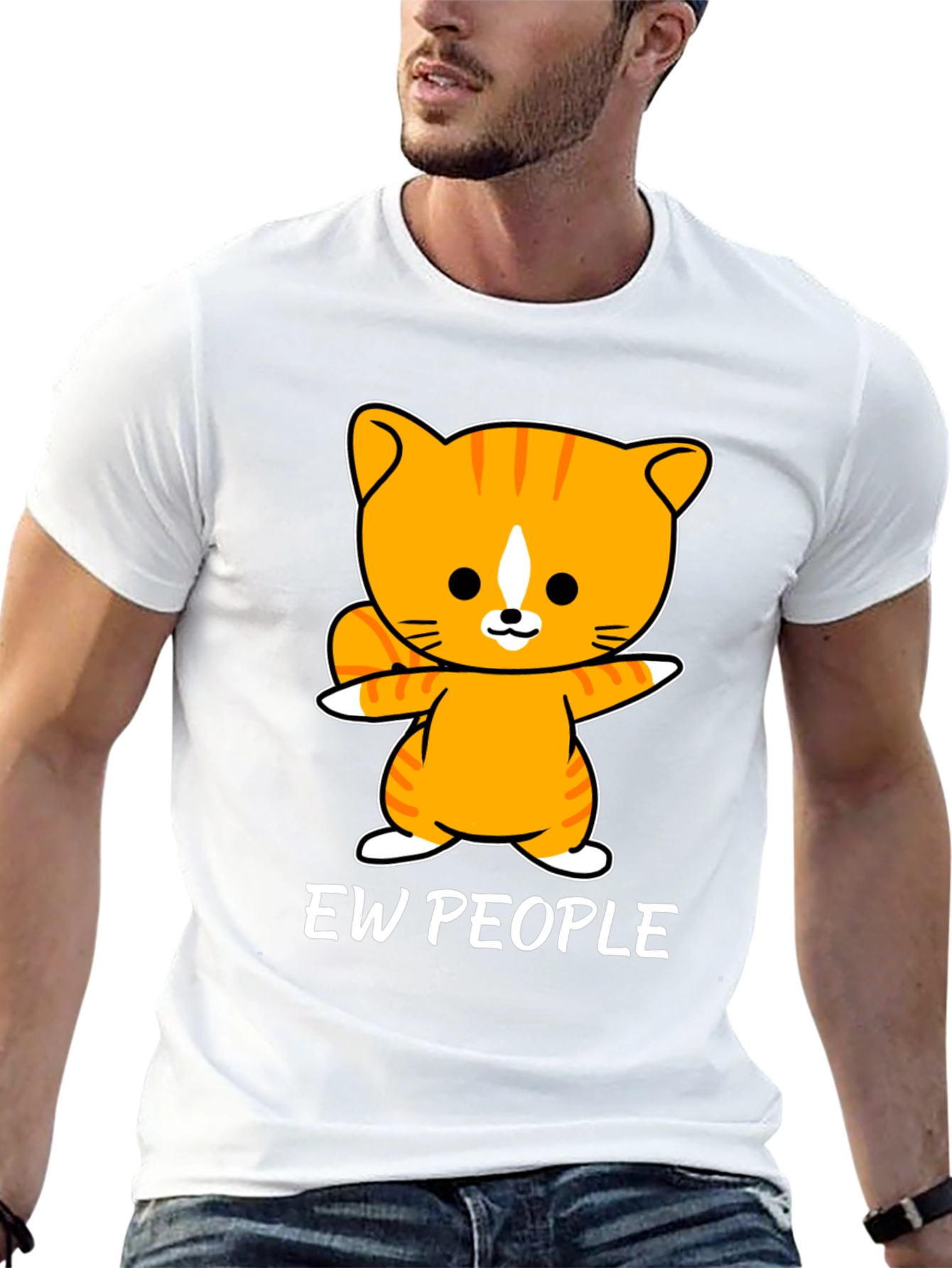 Ew People Cat Graphic Tee - Funny T-Shirt