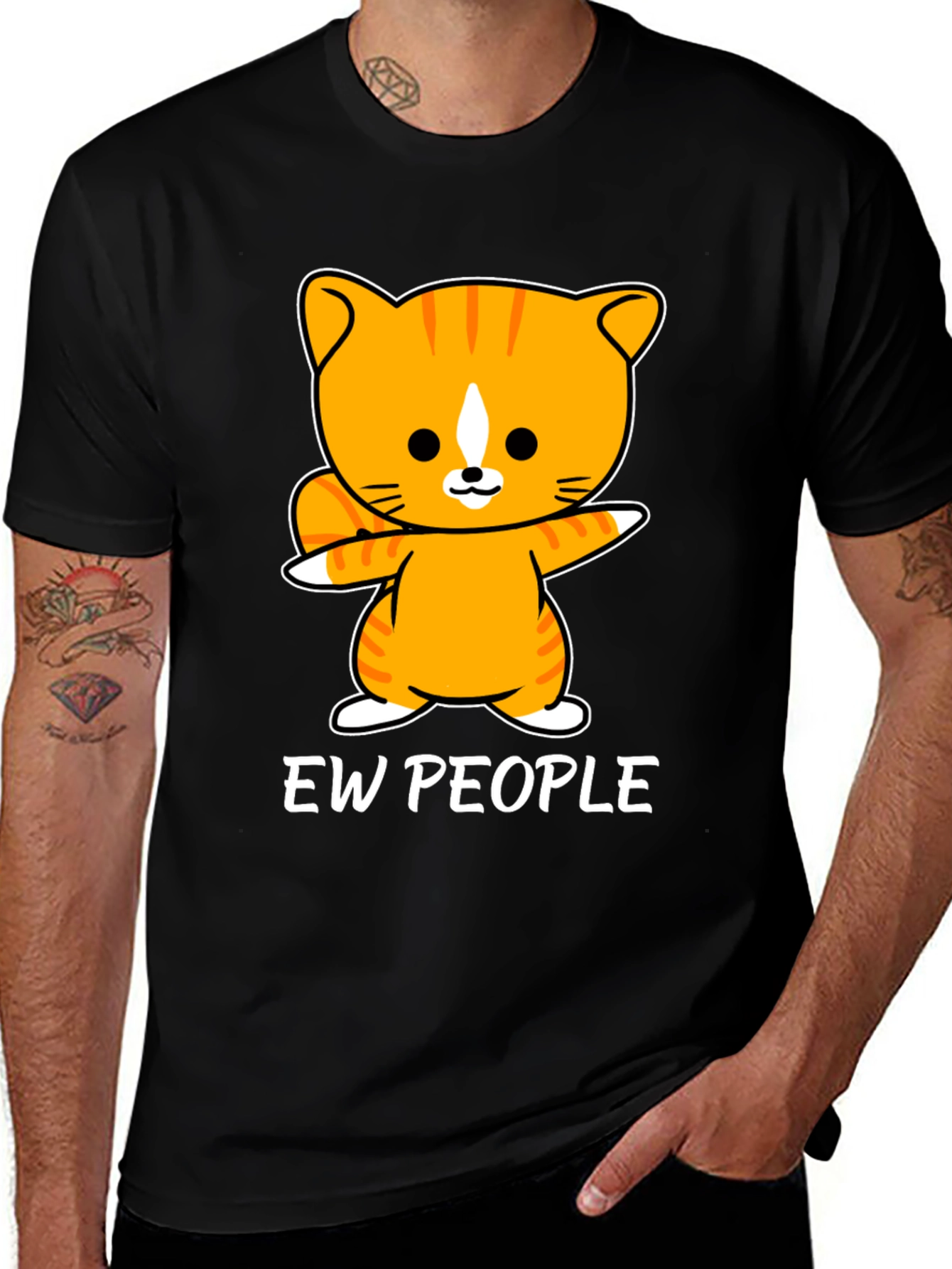 Ew People Cat Graphic Tee - Funny T-Shirt