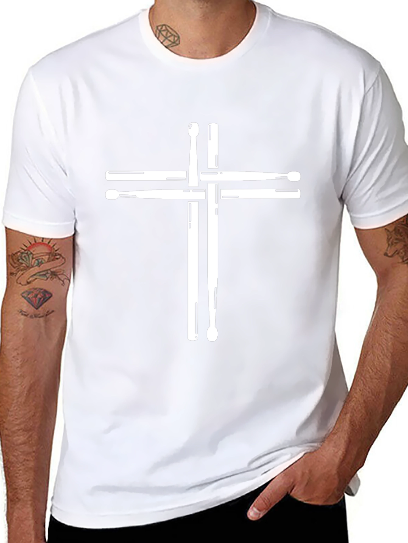 Drumstick Cross Black T-Shirt