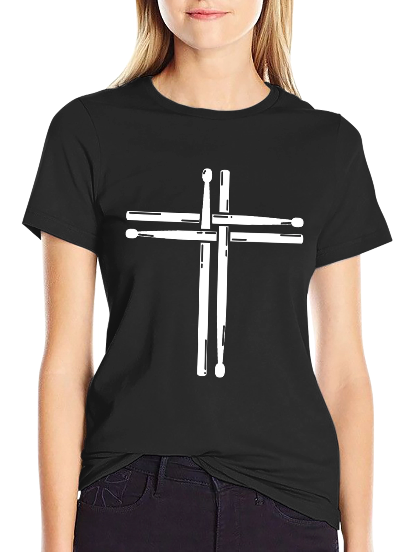 Drumstick Cross Black T-Shirt