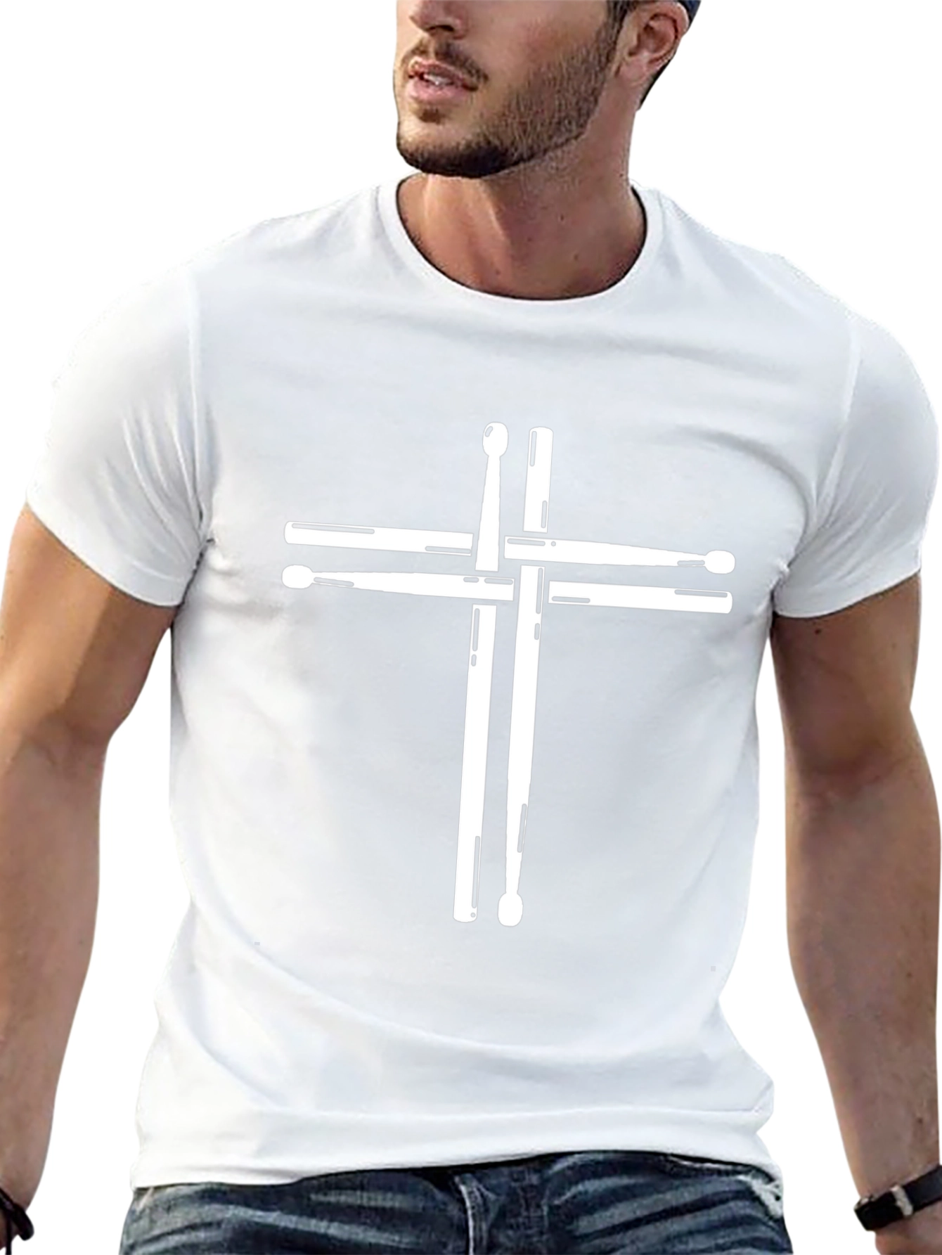 Drumstick Cross Black T-Shirt
