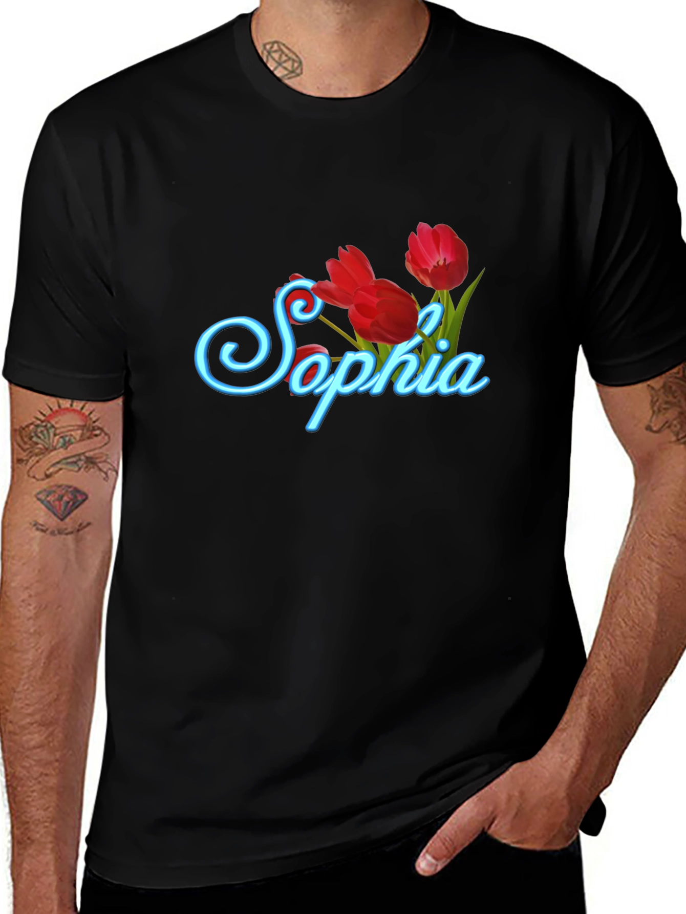 Sophia Tulip Black T-Shirt