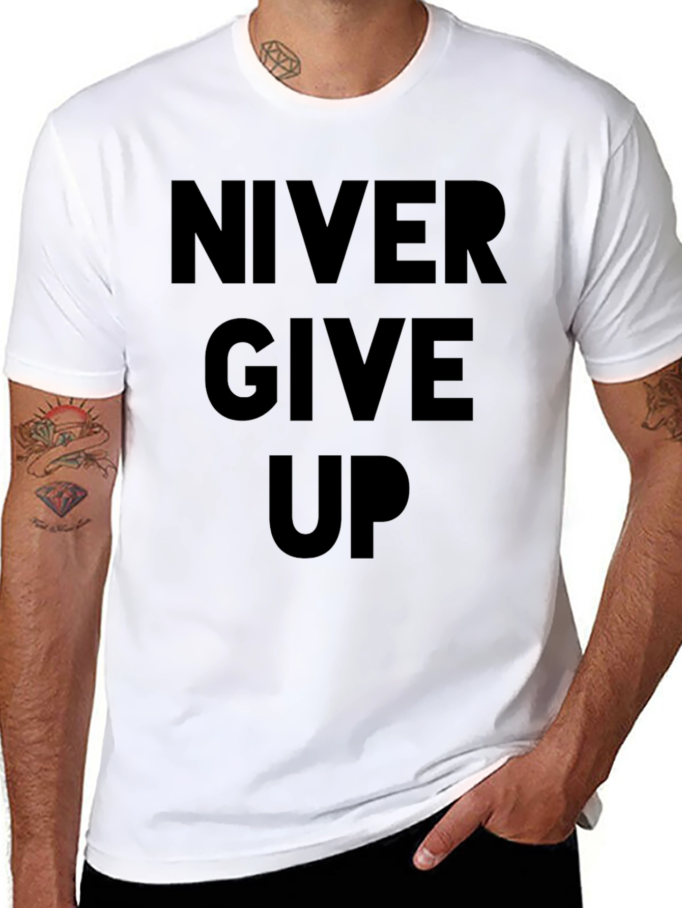 Motivational Never Give Up Graphic T-Shirt