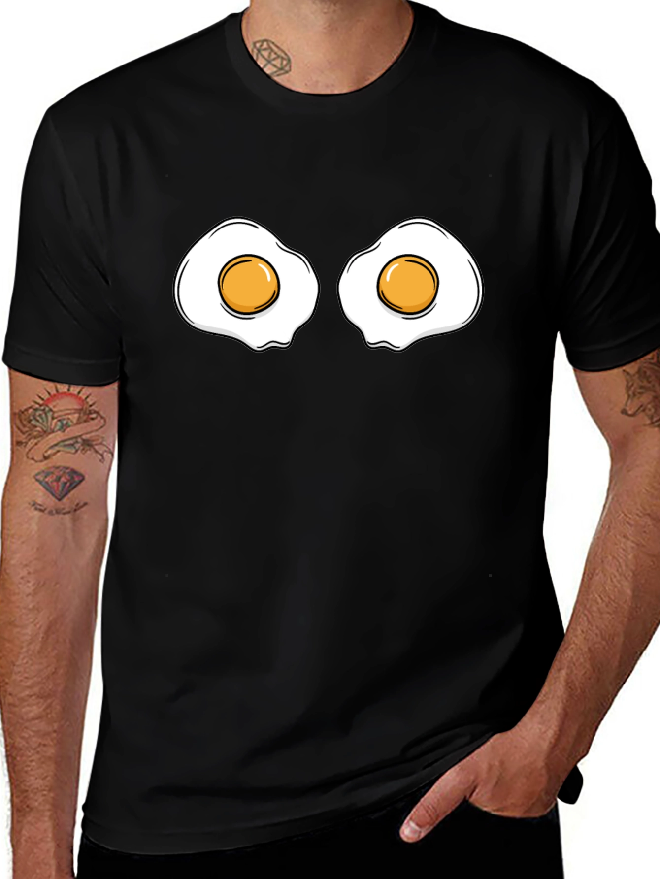 Funny Fried Eggs Graphic Tee - Casual Style