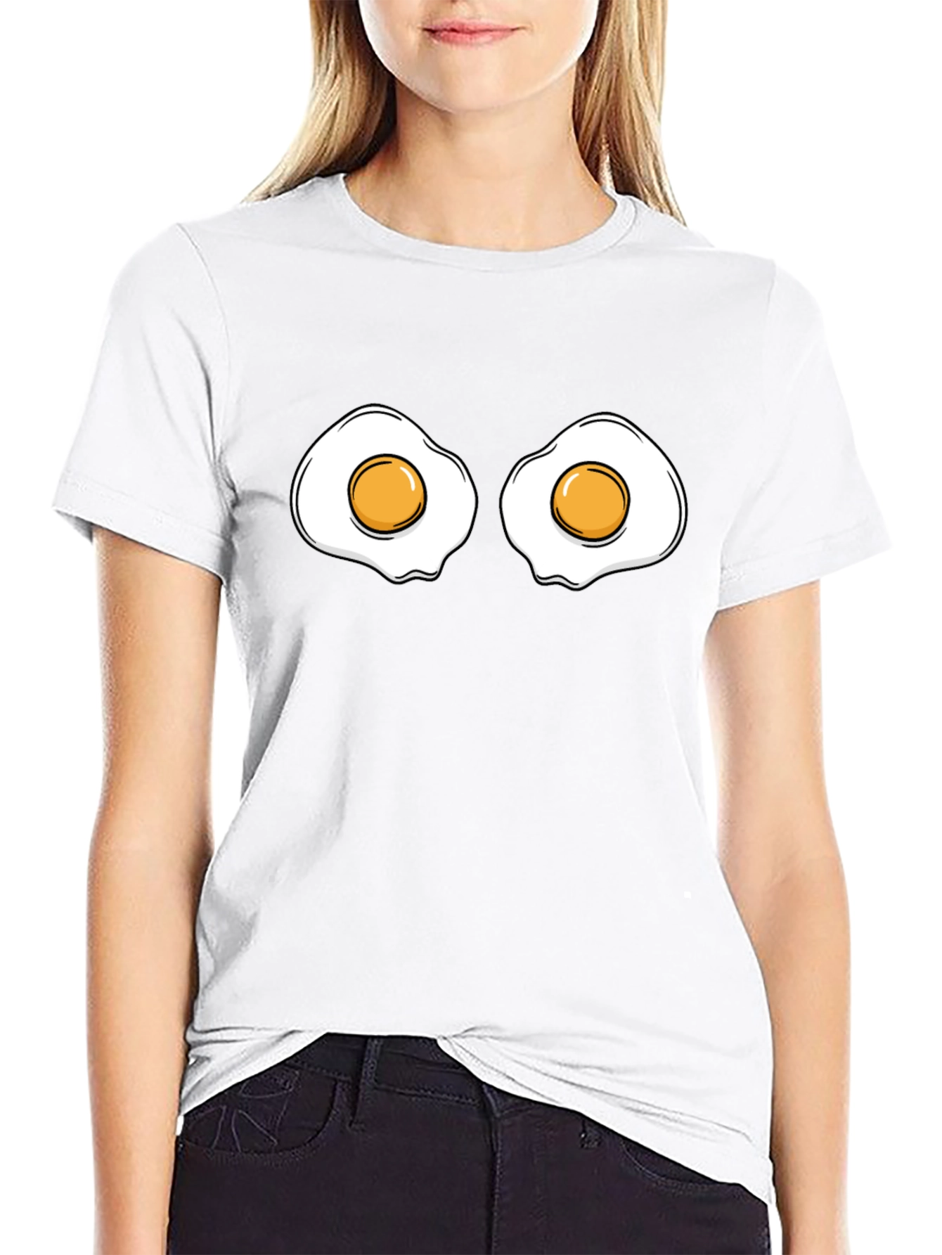 Funny Fried Eggs Graphic Tee - Casual Style