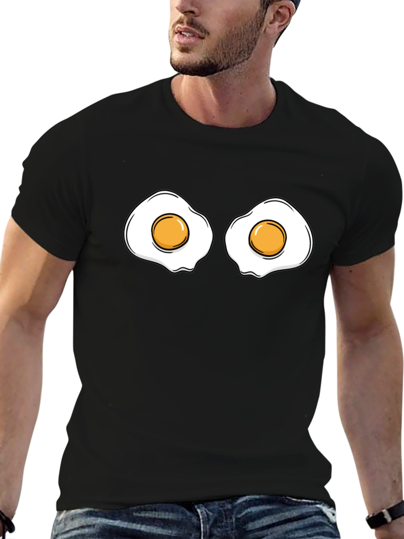 Funny Fried Eggs Graphic Tee - Casual Style