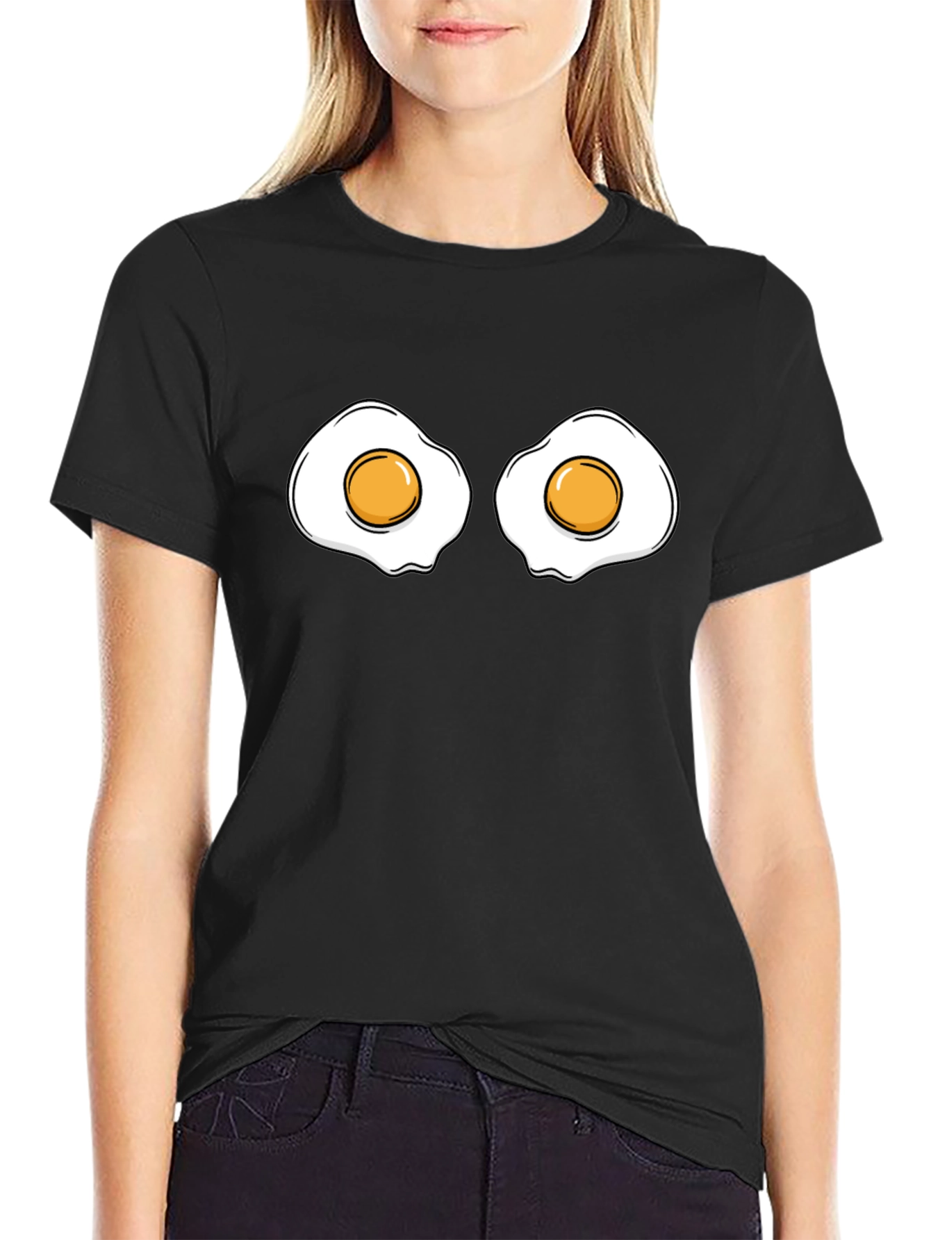 Funny Fried Eggs Graphic Tee - Casual Style