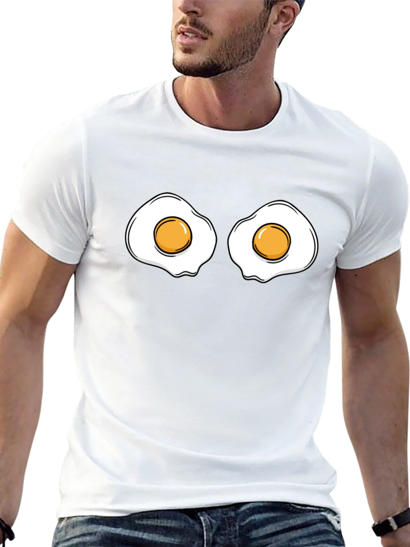 Funny Fried Eggs Graphic Tee - Casual Style