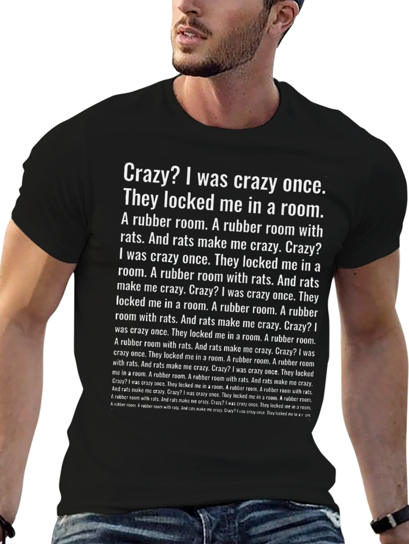 Crazy? T-Shirt Rubber Room Rats Funny Meme Tee
