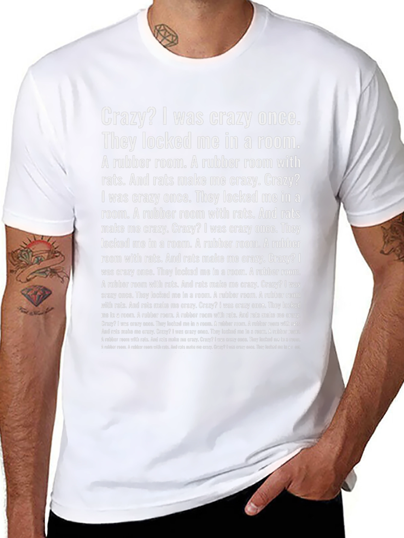 Crazy? T-Shirt Rubber Room Rats Funny Meme Tee