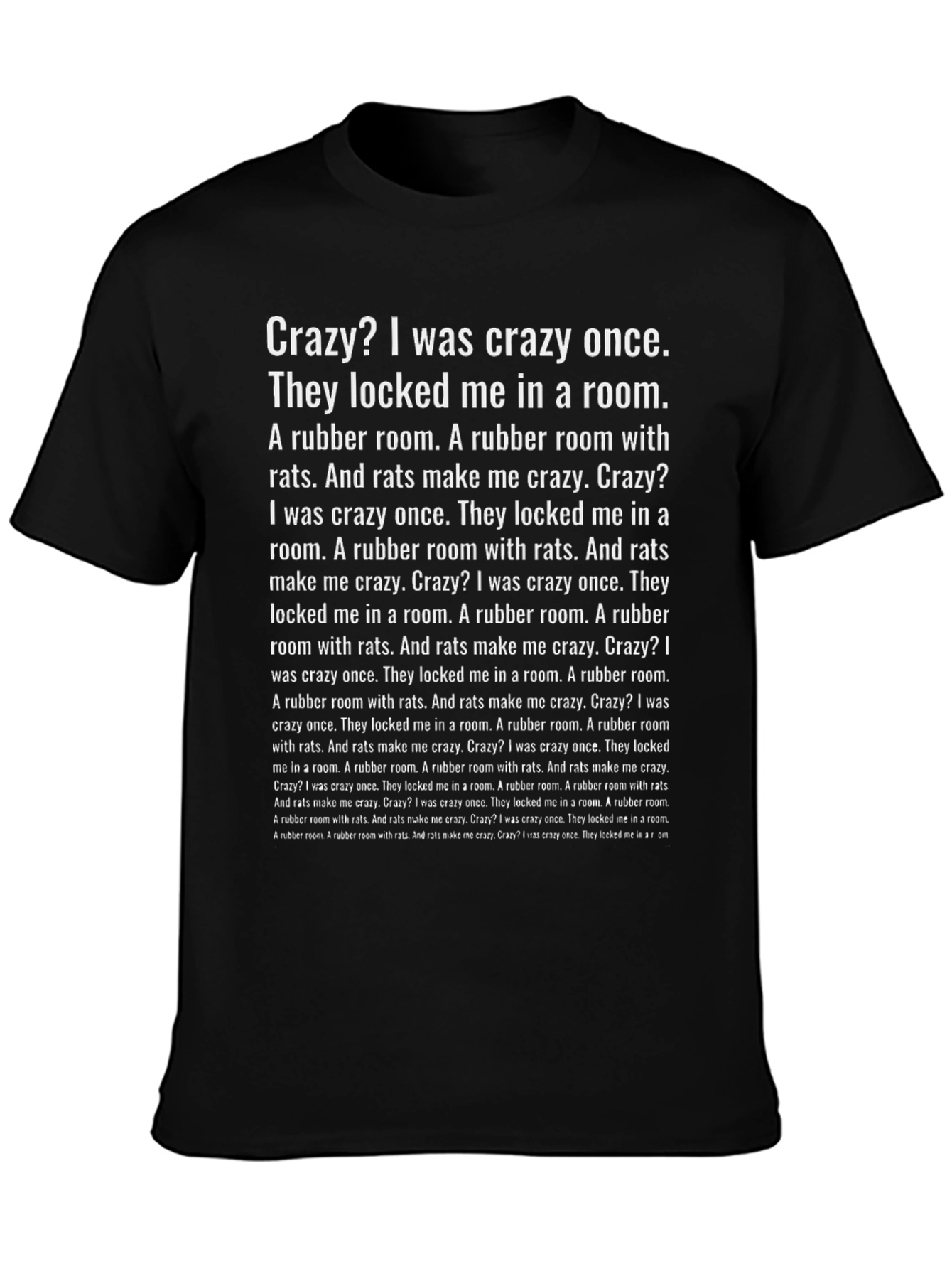 Crazy? T-Shirt Rubber Room Rats Funny Meme Tee