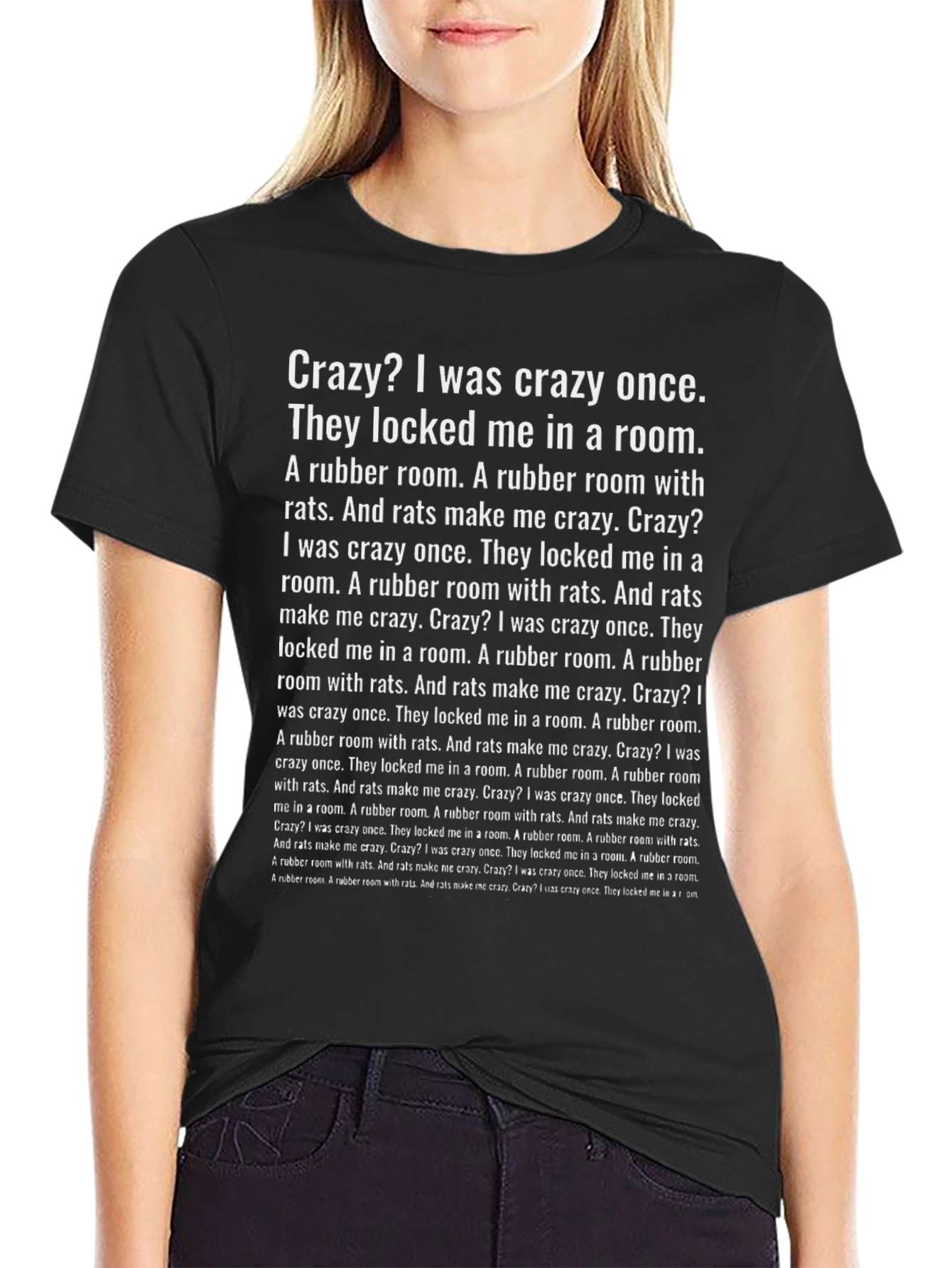 Crazy? T-Shirt Rubber Room Rats Funny Meme Tee