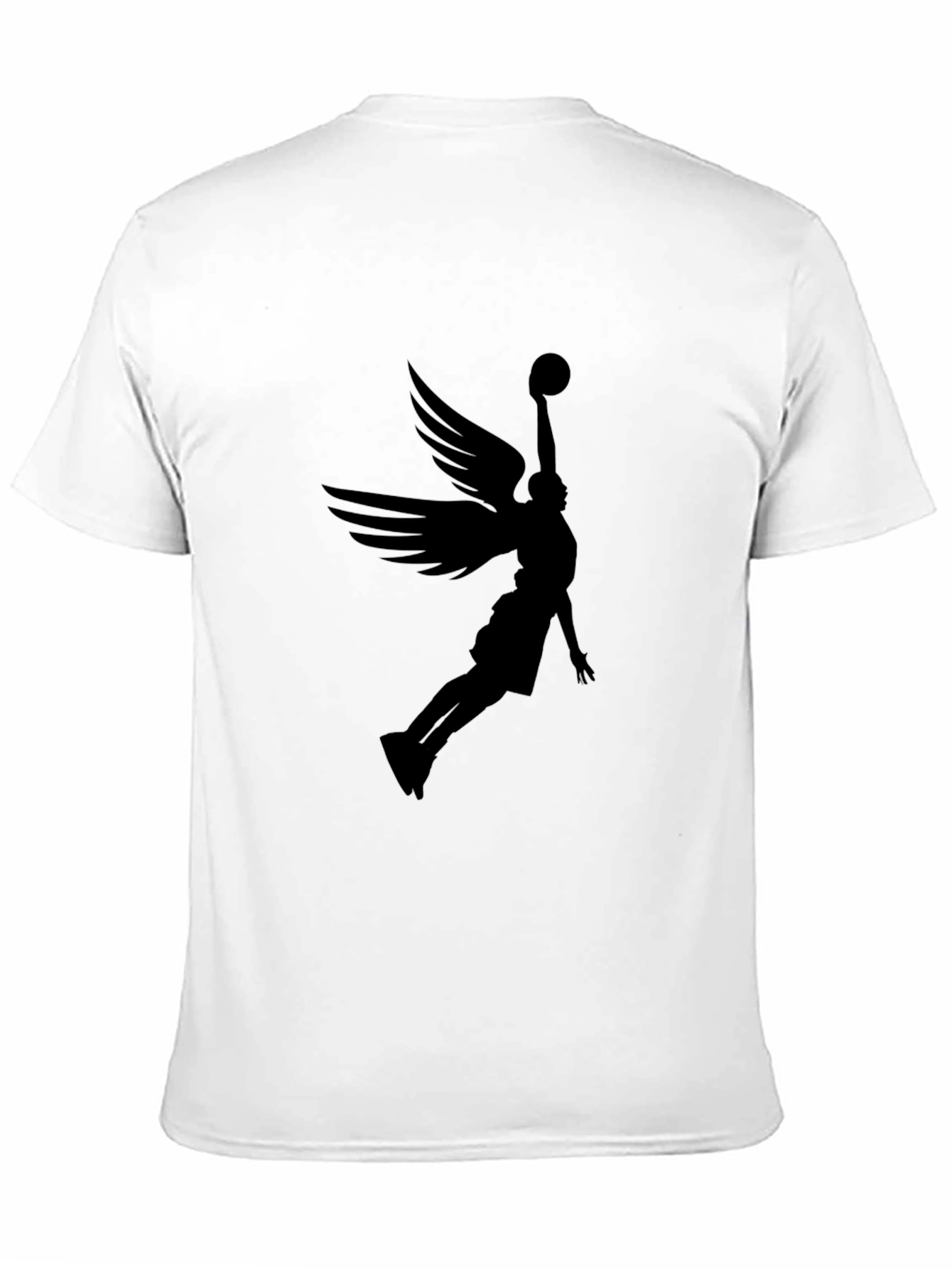Winged Basketball Player Graphic Tee - Black