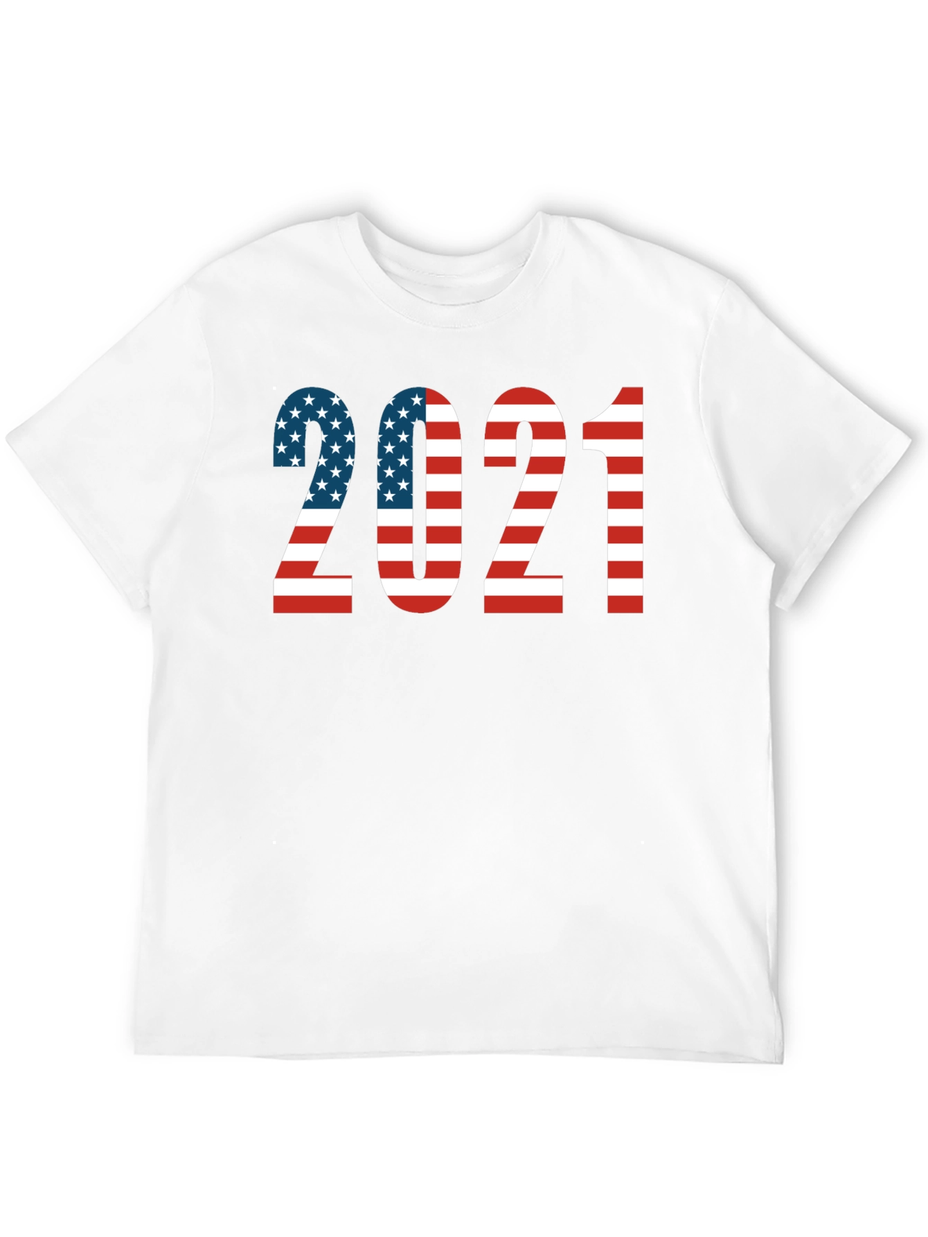 Patriotic 2021 American Flag Graphic T-Shirt
