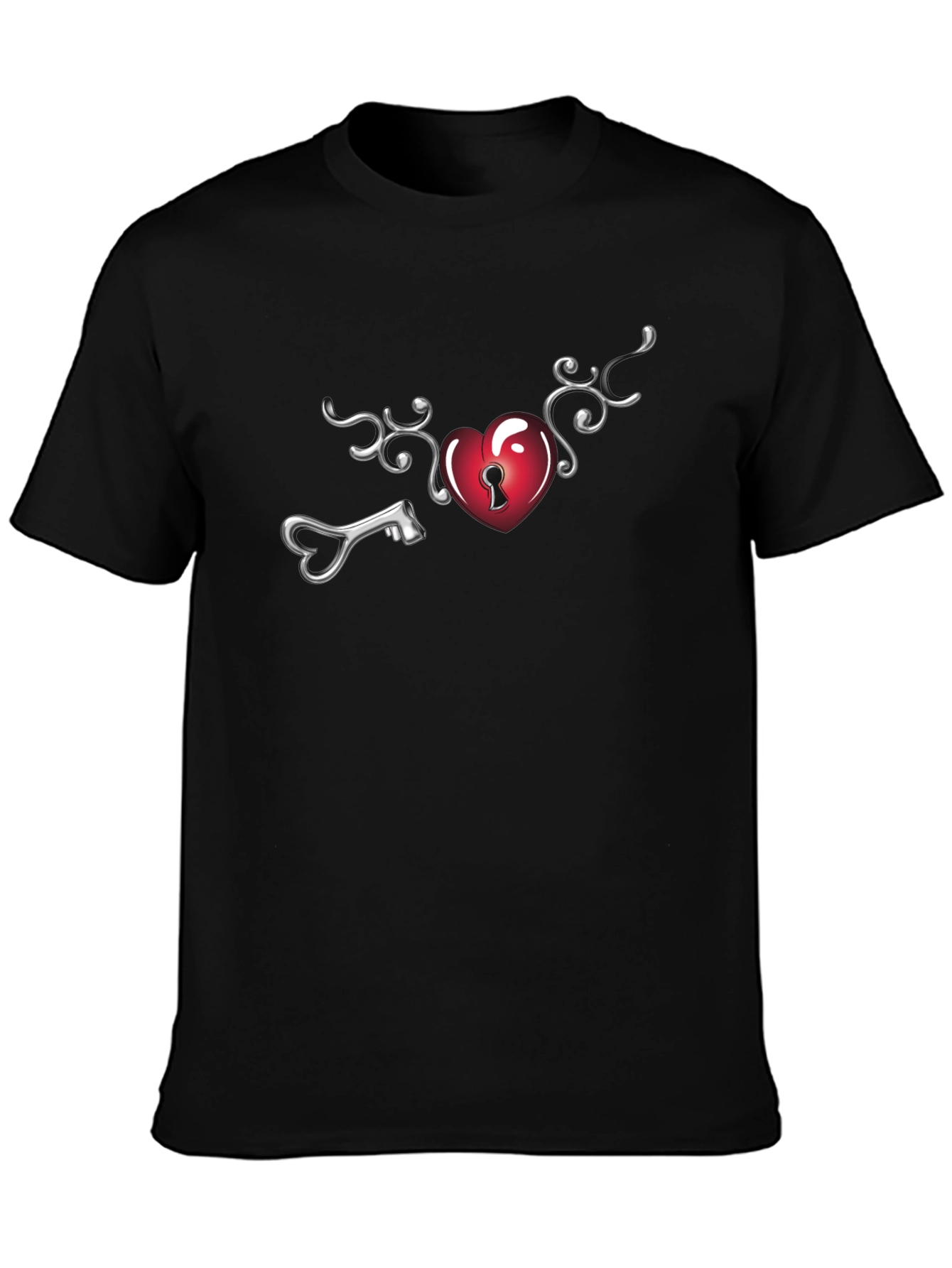 Heart Lock Key T-Shirt - Unlock Your Style!