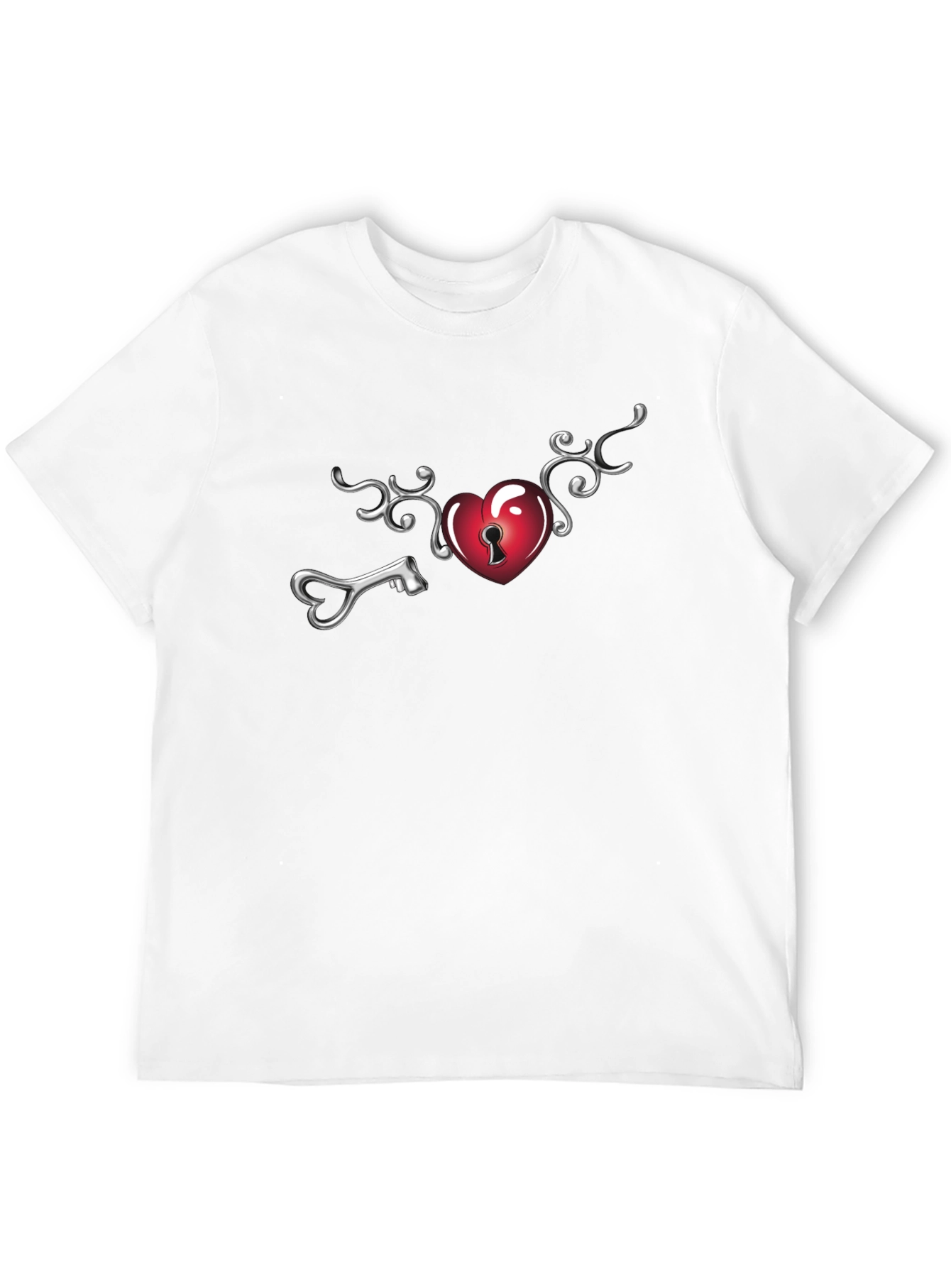 Heart Lock Key T-Shirt - Unlock Your Style!