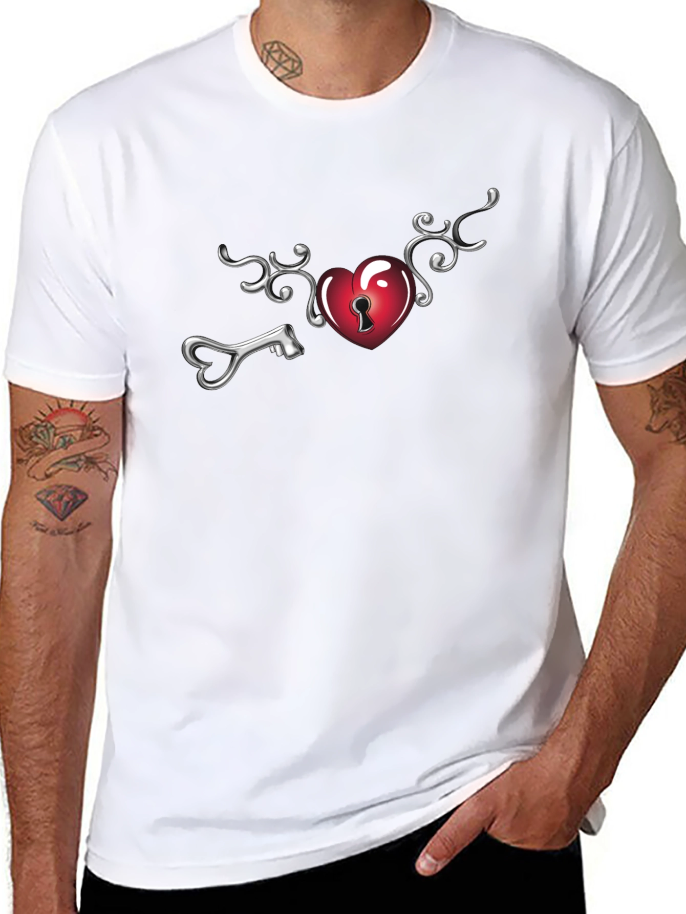 Heart Lock Key T-Shirt - Unlock Your Style!