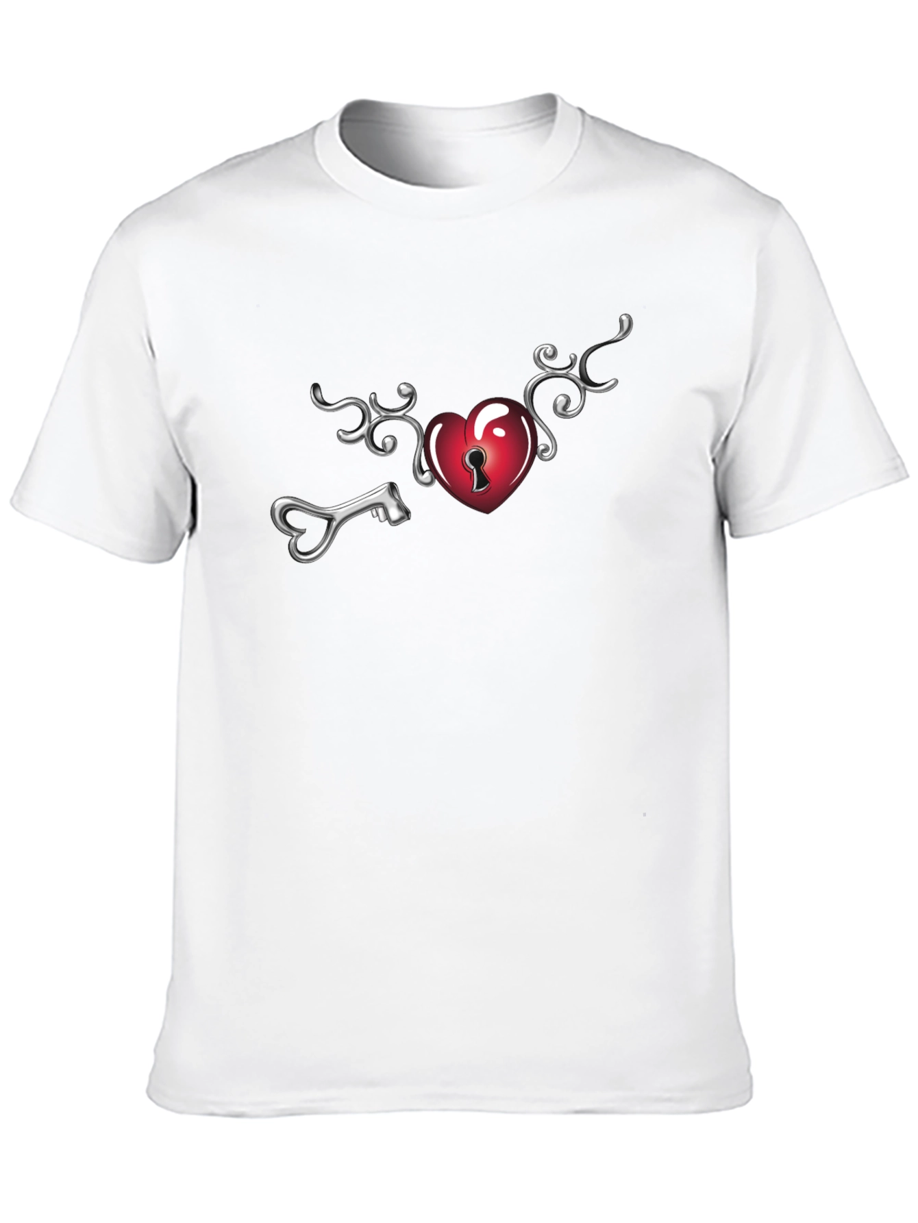 Heart Lock Key T-Shirt - Unlock Your Style!