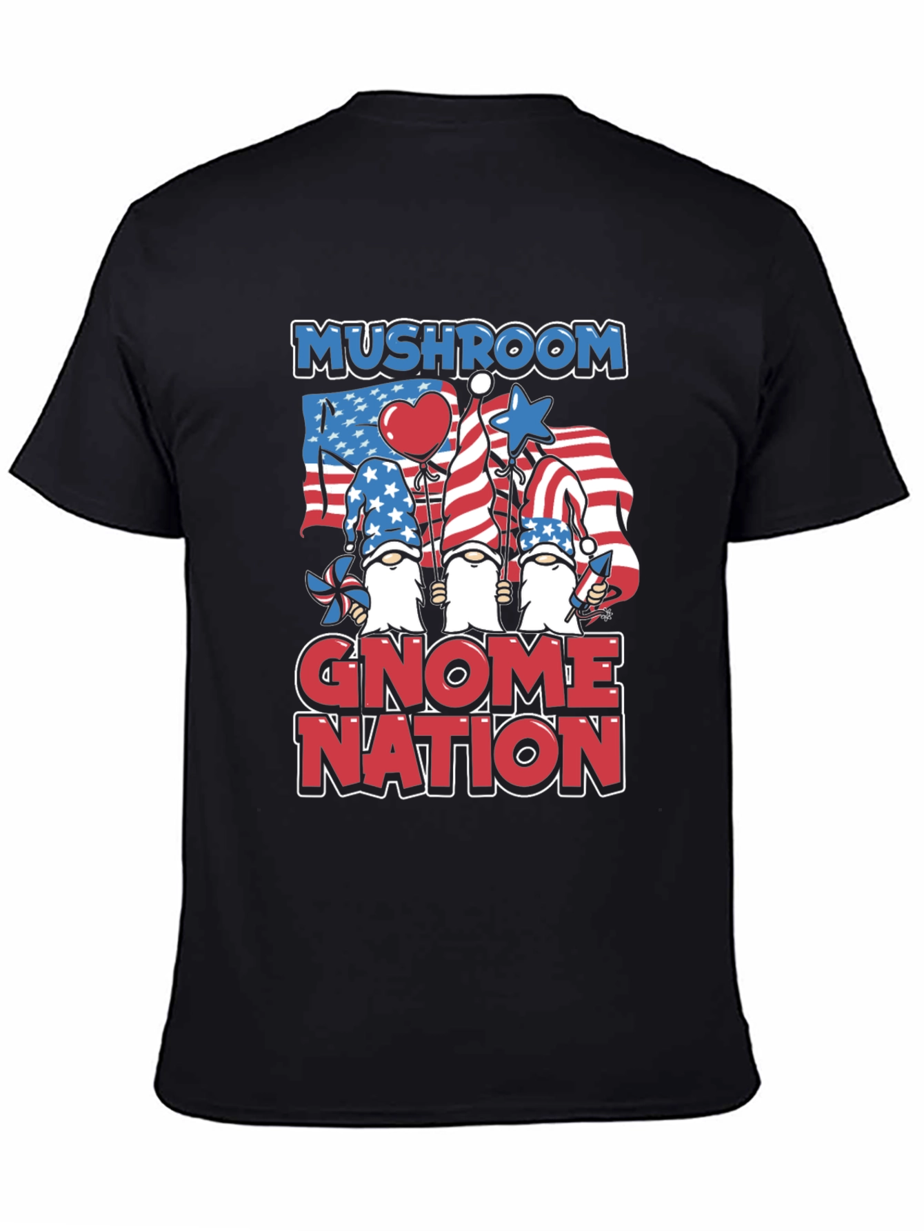 Mushroom Gnome Nation Patriotic T-Shirt