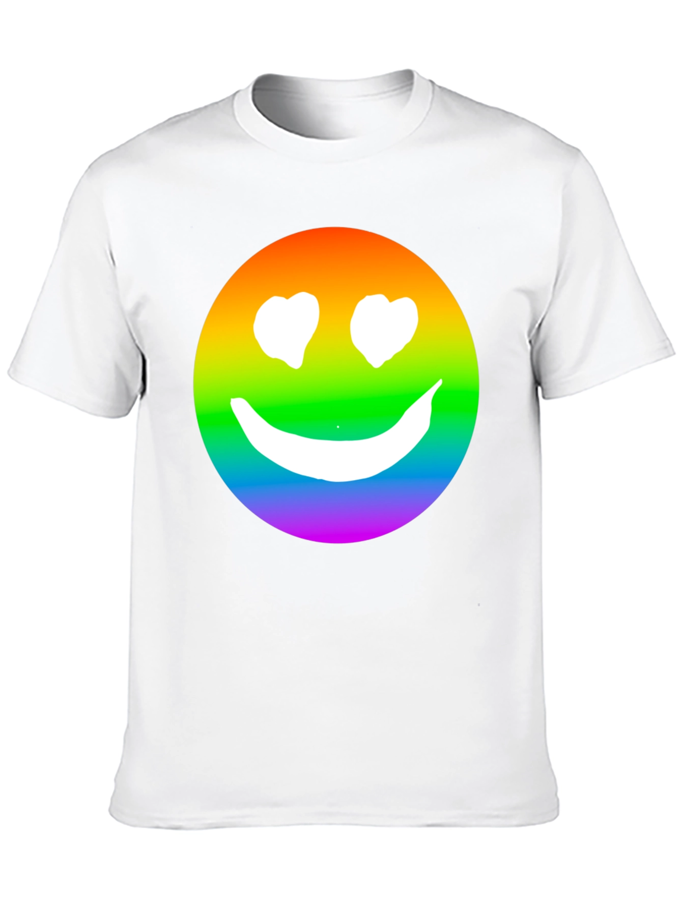 Rainbow Smiley Face Black T-Shirt