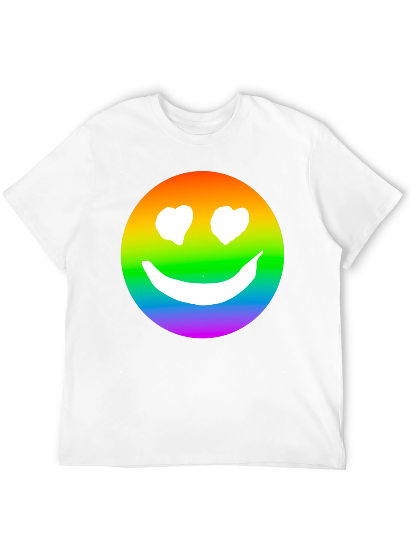 Rainbow Smiley Face Black T-Shirt