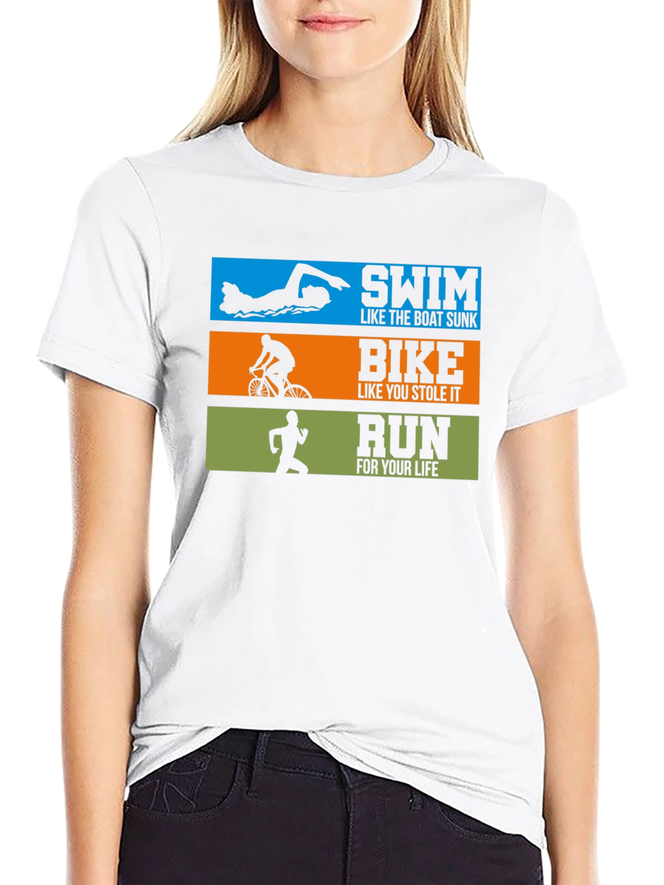 Triathlon T-Shirt: Swim Bike Run!
