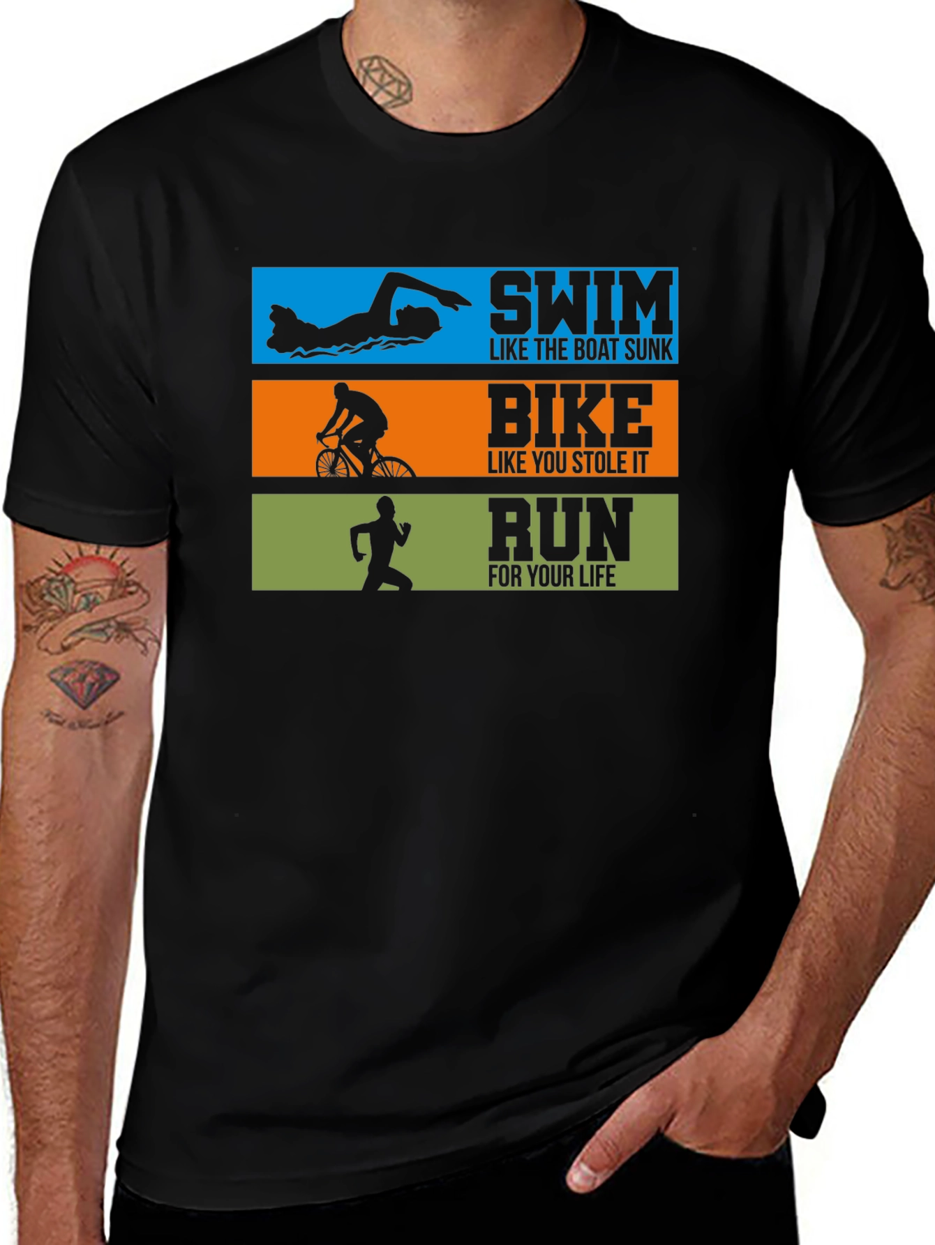 Triathlon T-Shirt: Swim Bike Run!