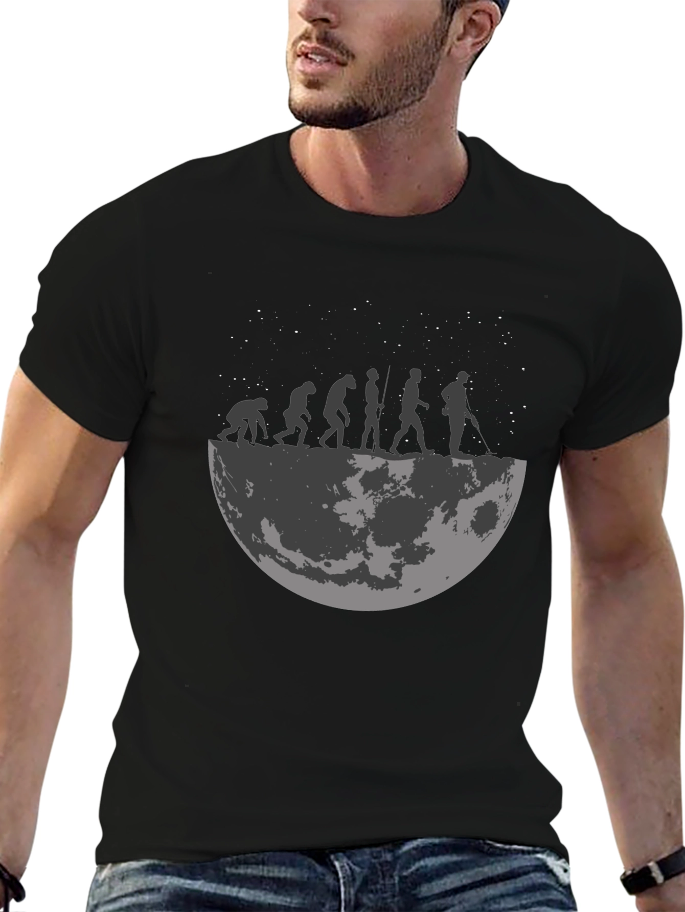 Evolution on the Moon Graphic T-Shirt