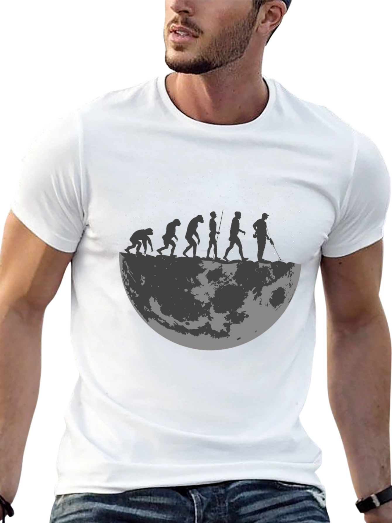 Evolution on the Moon Graphic T-Shirt