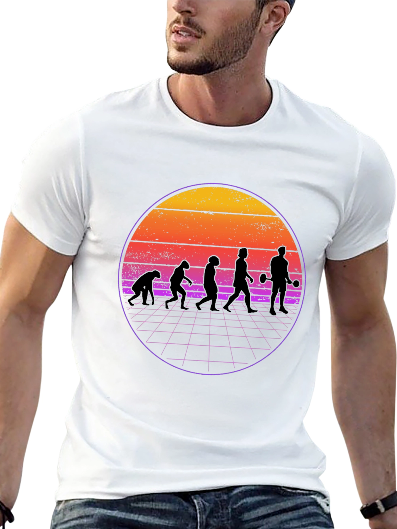 Evolution Workout T-Shirt - Retro Style