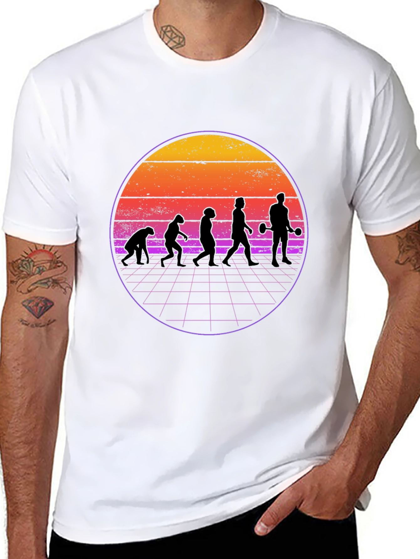 Evolution Workout T-Shirt - Retro Style