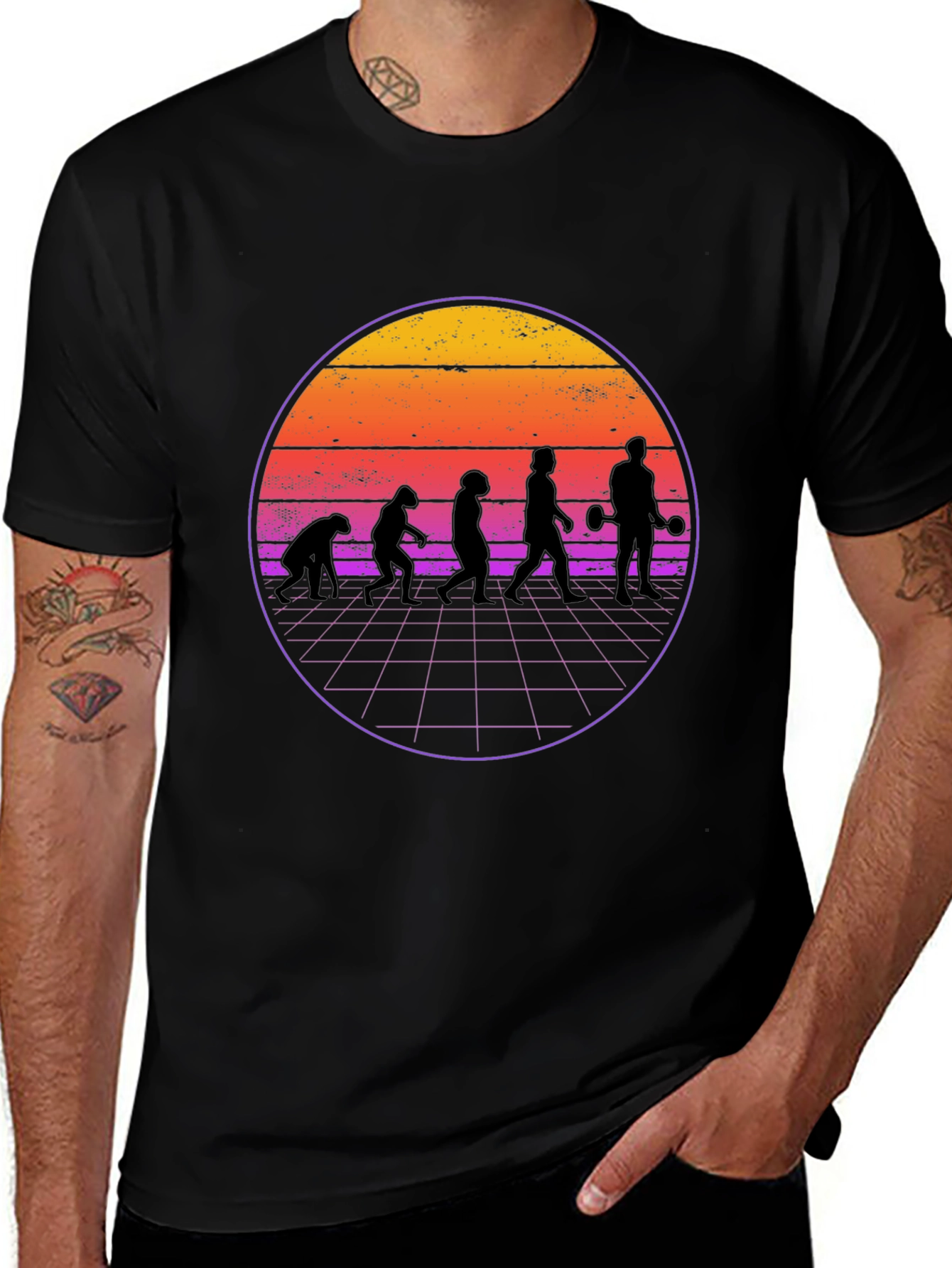 Evolution Workout T-Shirt - Retro Style