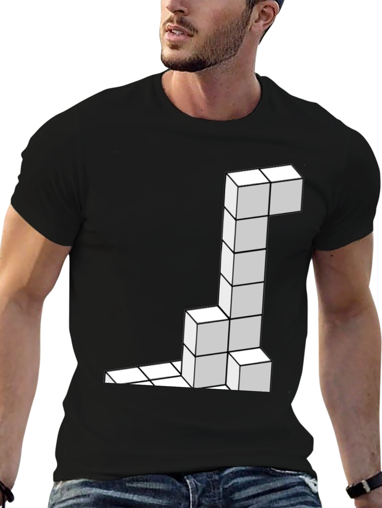 Tetris Block Black T-Shirt