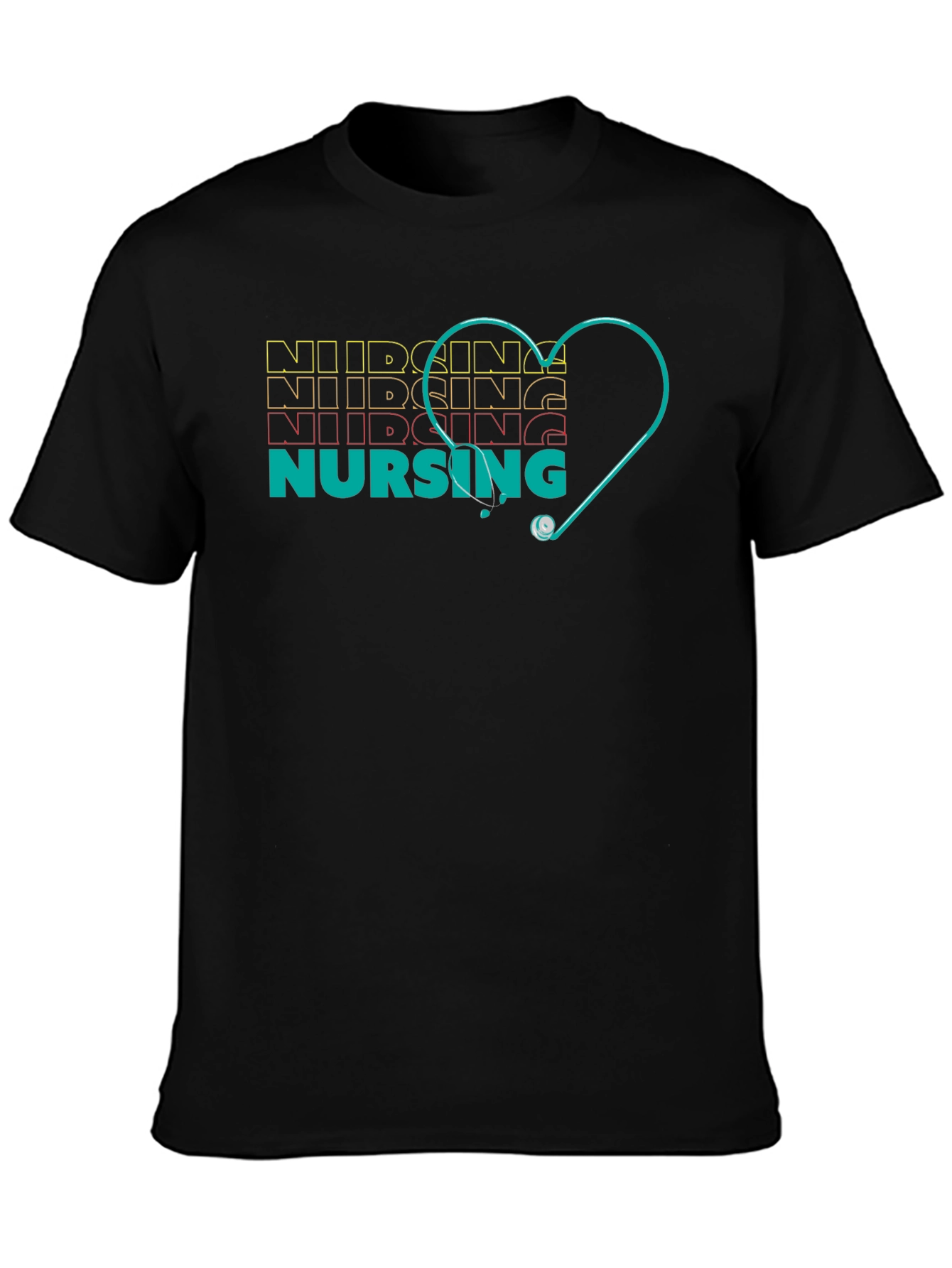 Nursing Heartbeat Stethoscope Graphic Tee