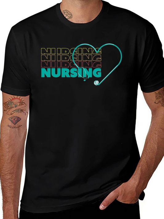 Nursing Heartbeat Stethoscope Graphic Tee