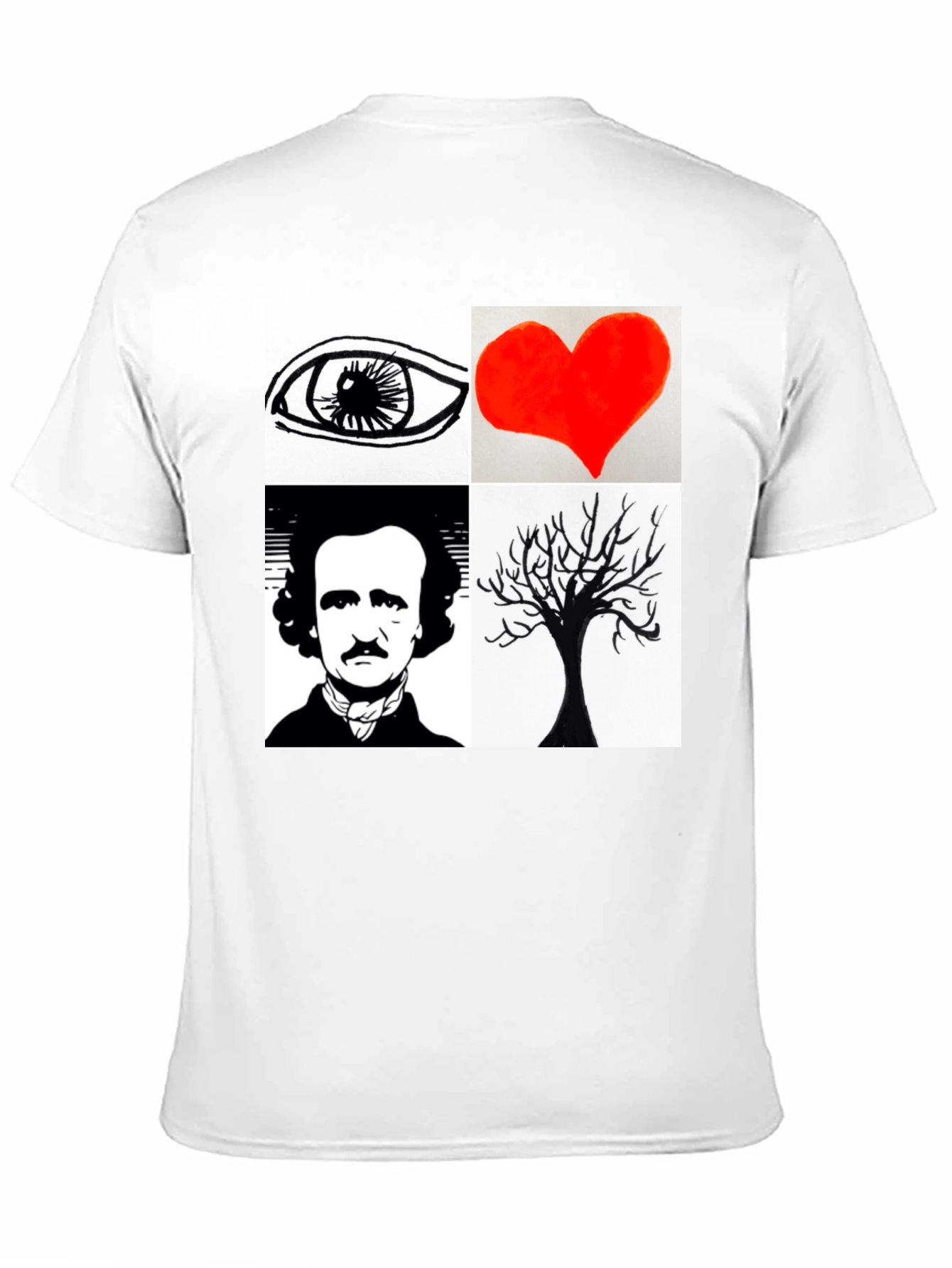 Eye Heart Poe Tree Black T-Shirt