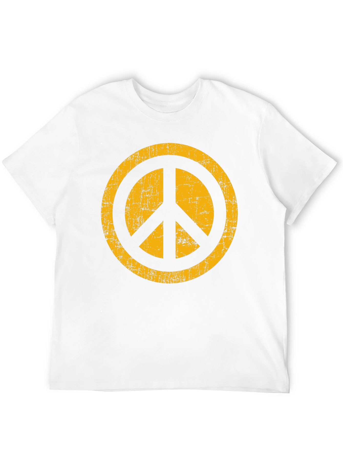Retro Peace Sign Graphic Tee - Black Cotton T-Shirt
