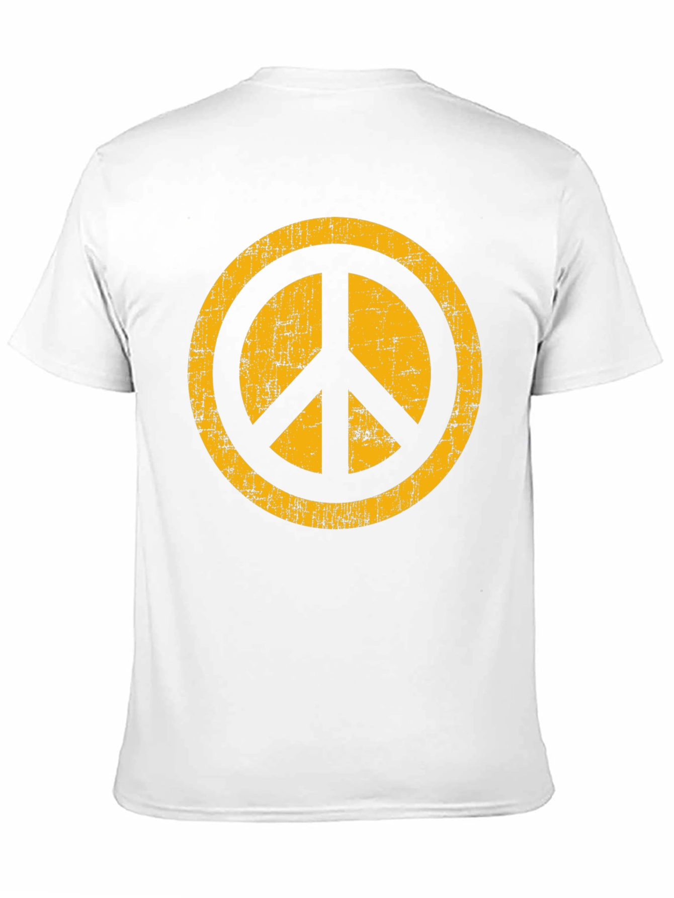 Retro Peace Sign Graphic Tee - Black Cotton T-Shirt