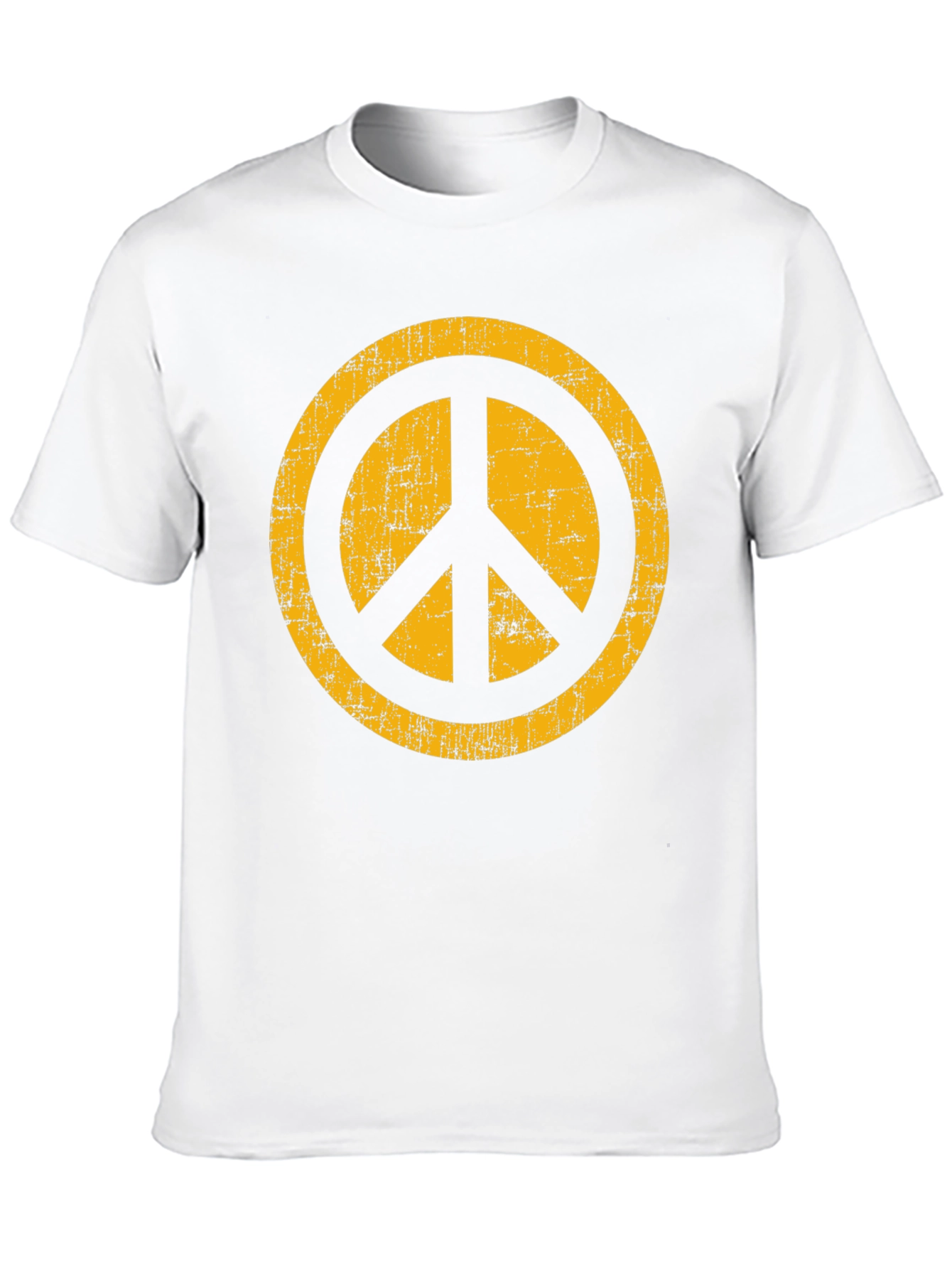 Retro Peace Sign Graphic Tee - Black Cotton T-Shirt