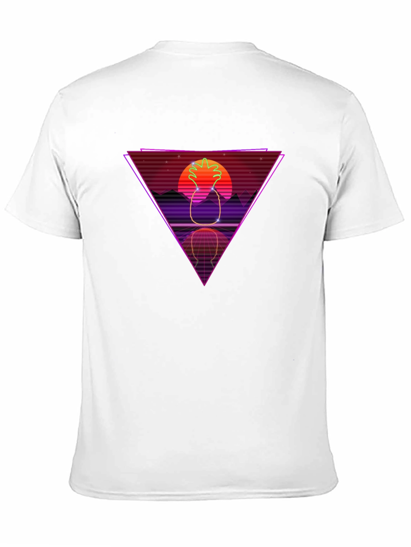 Retro Pineapple Graphic Tee - Synthwave Style
