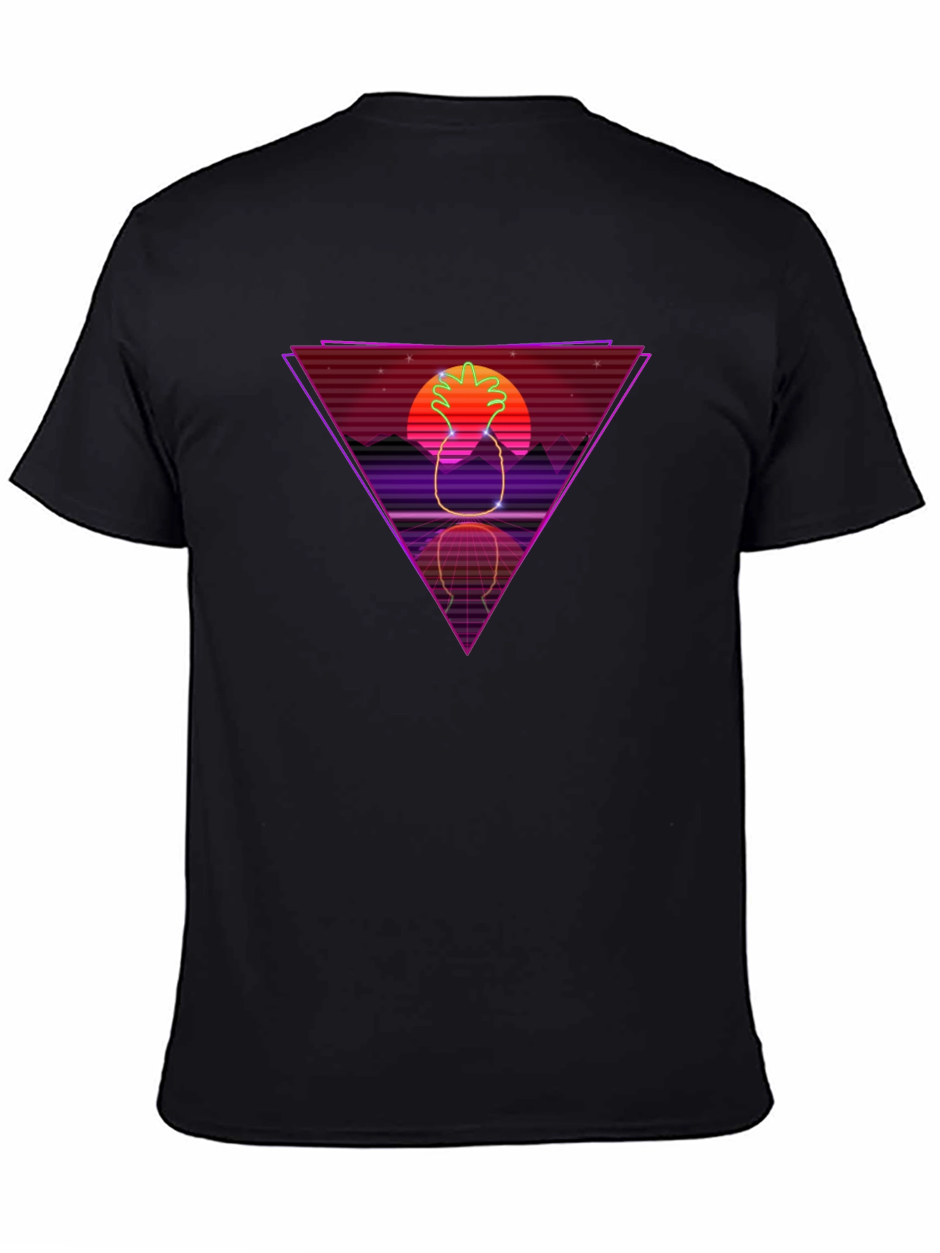 Retro Pineapple Graphic Tee - Synthwave Style