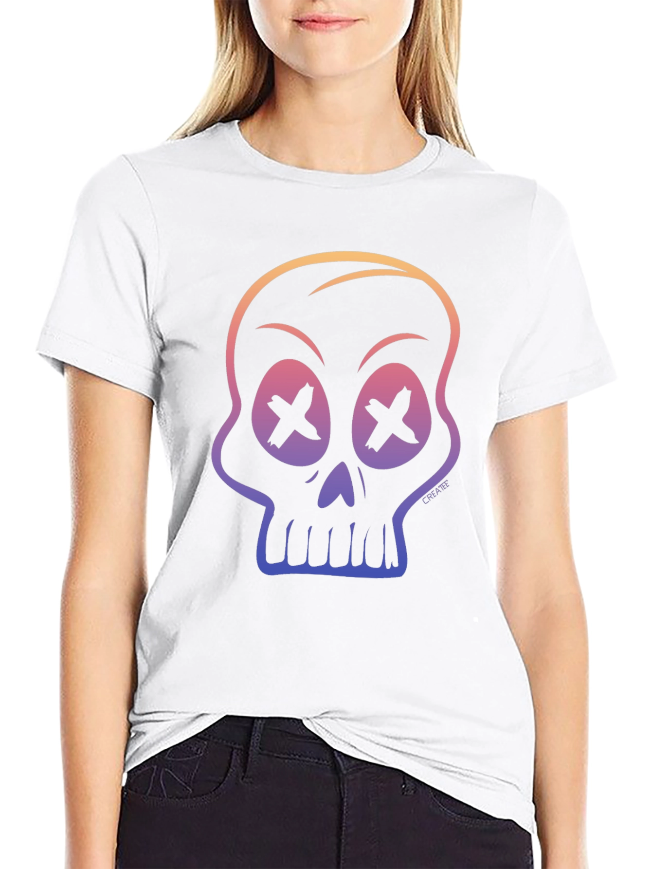 Skull Gradient Graphic Tee - Mens Black T-Shirt