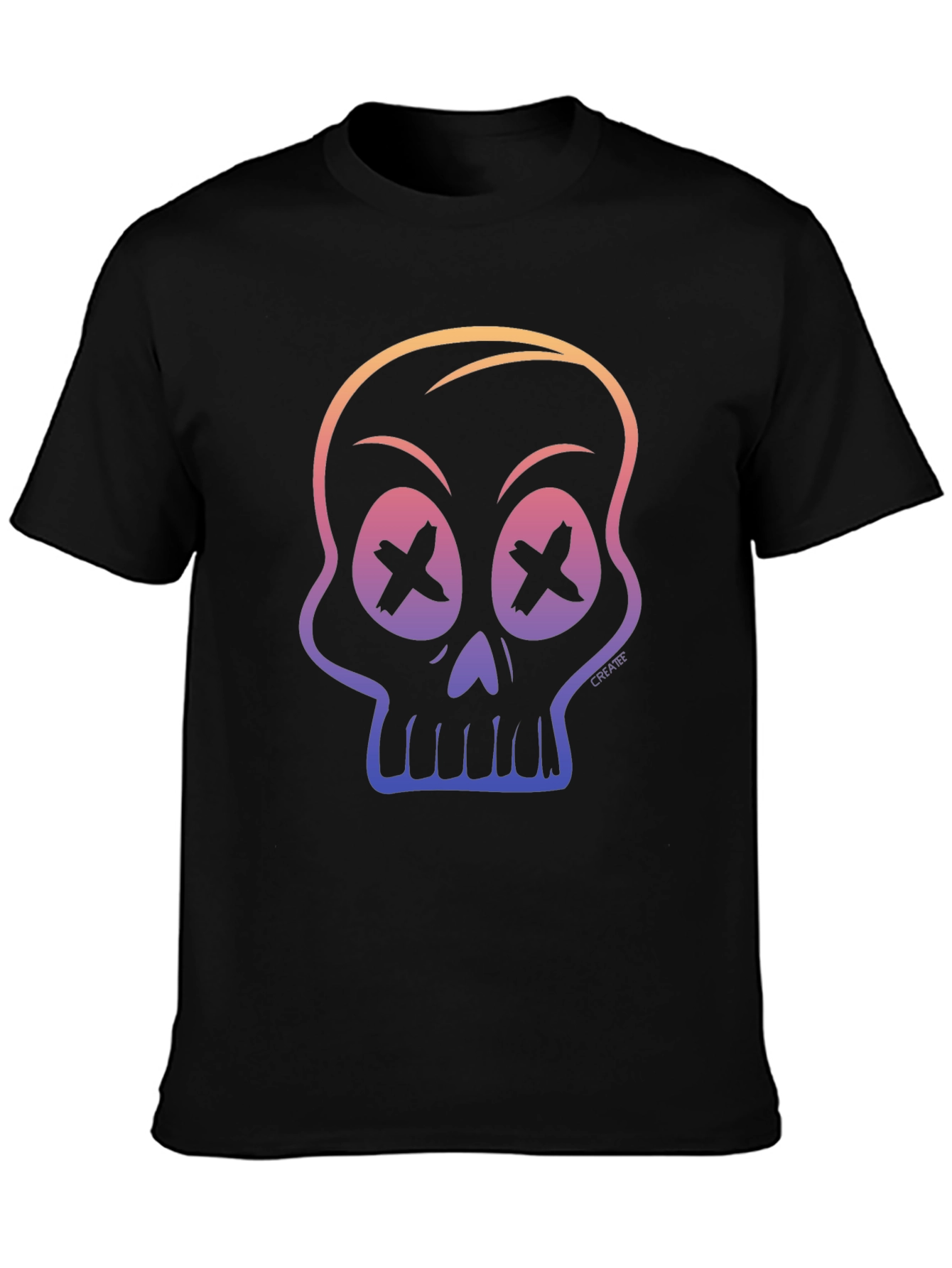 Skull Gradient Graphic Tee - Mens Black T-Shirt