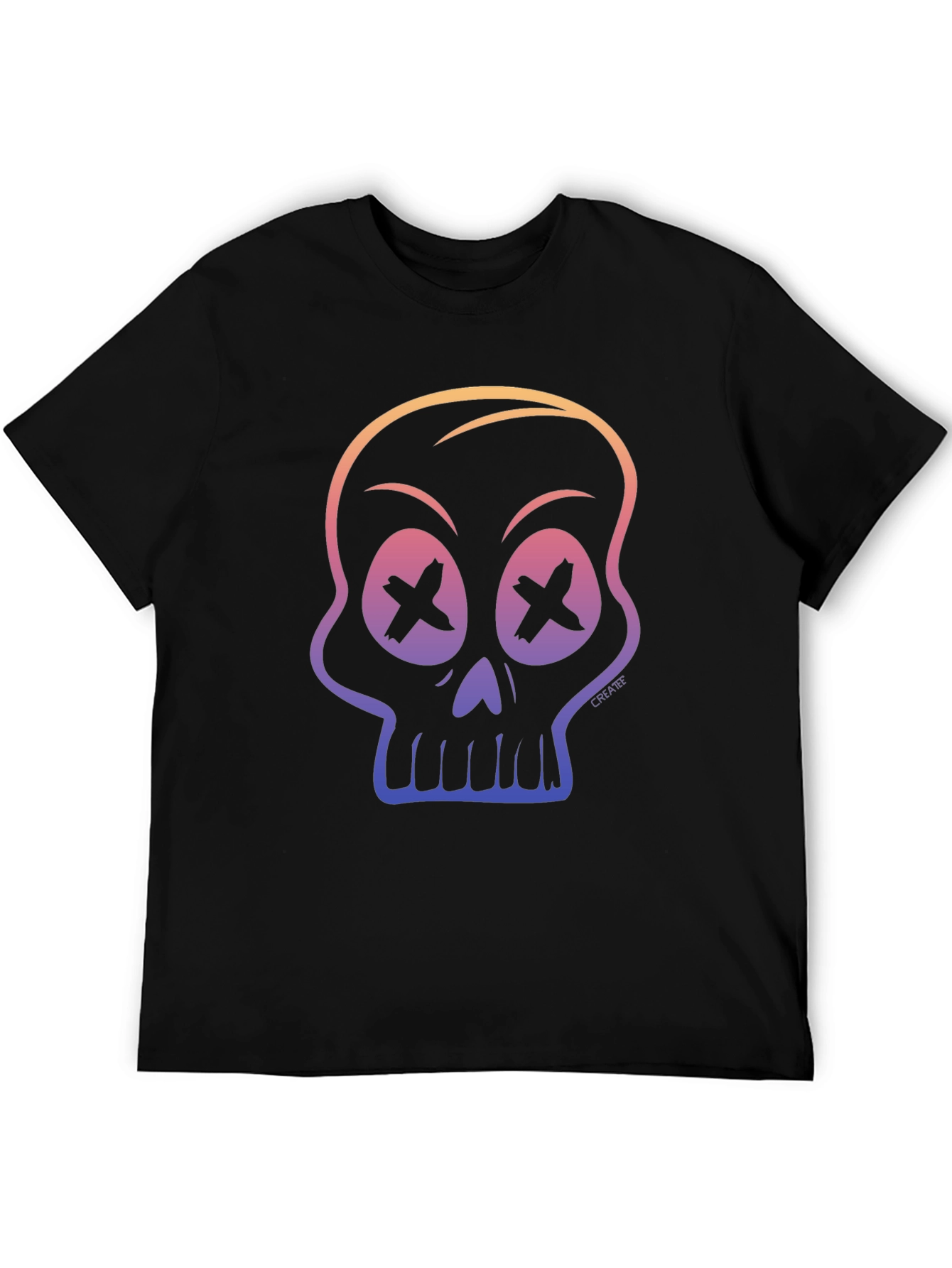 Skull Gradient Graphic Tee - Mens Black T-Shirt